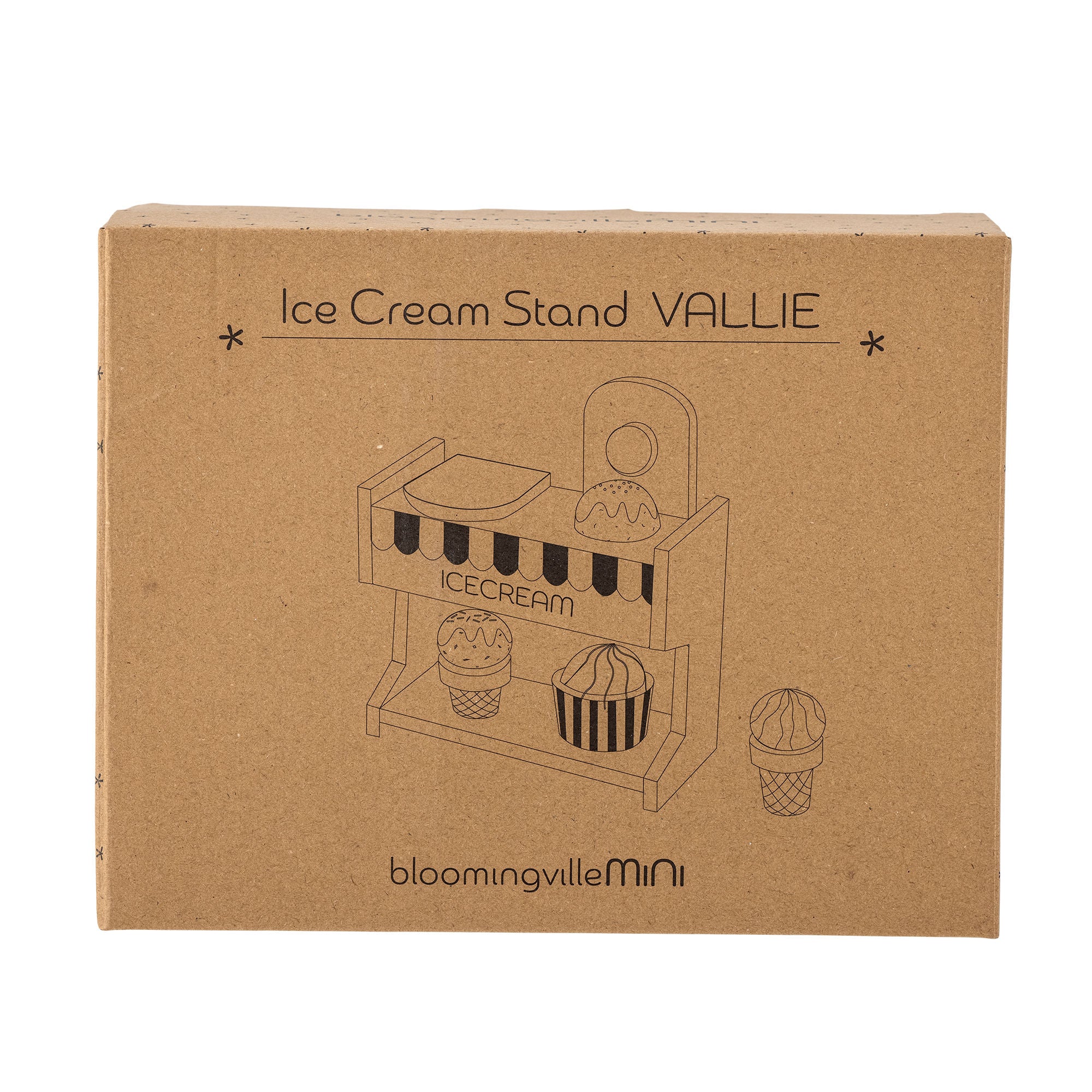 Bloomingville Mini Vallie Toy Ice Cream Stand, Blue, FSC®100%, Lotus