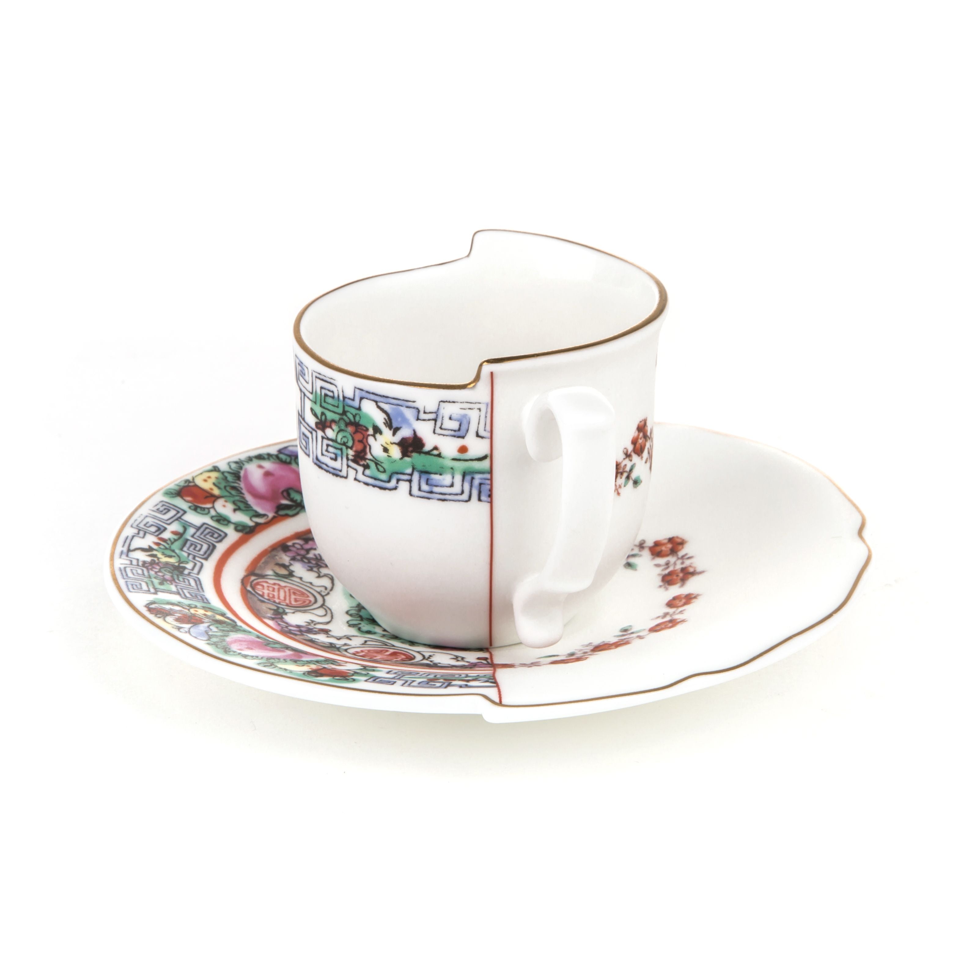 Seletti Hybrid Coffee Cup With Saucer, Tamara