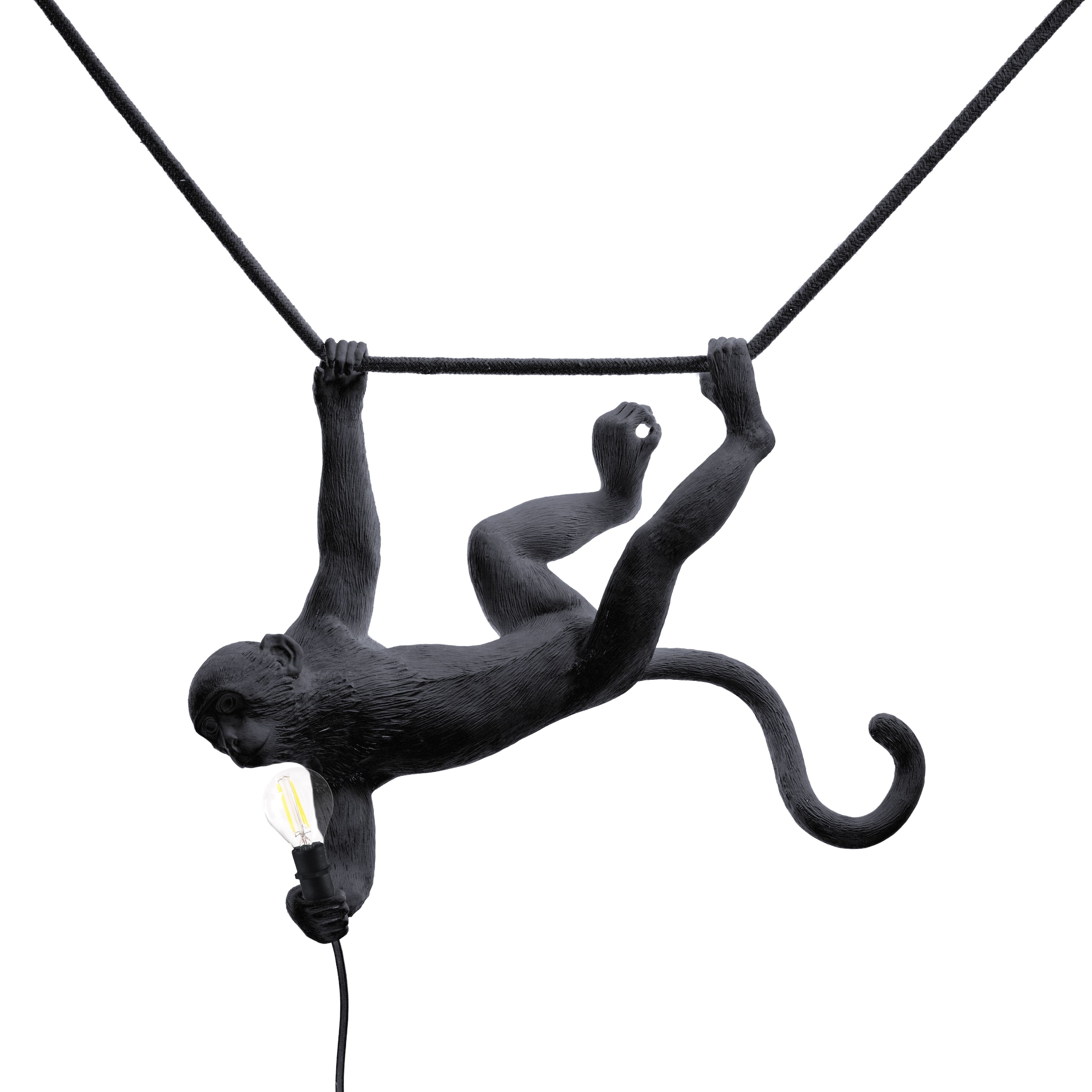 Seletti Monkey Outdoor Lamp Black, Swing