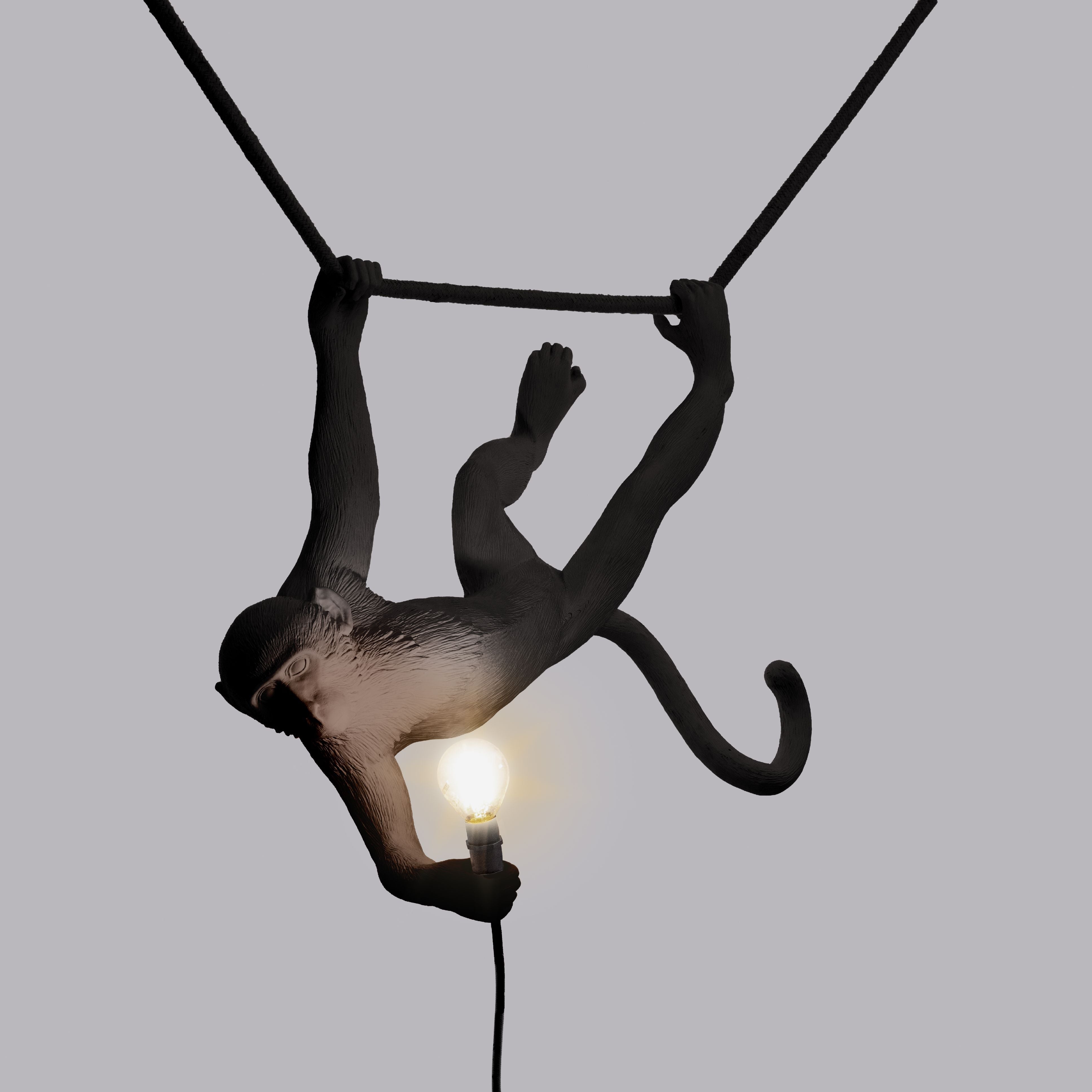 Seletti Monkey Outdoor Lamp Black, Swing