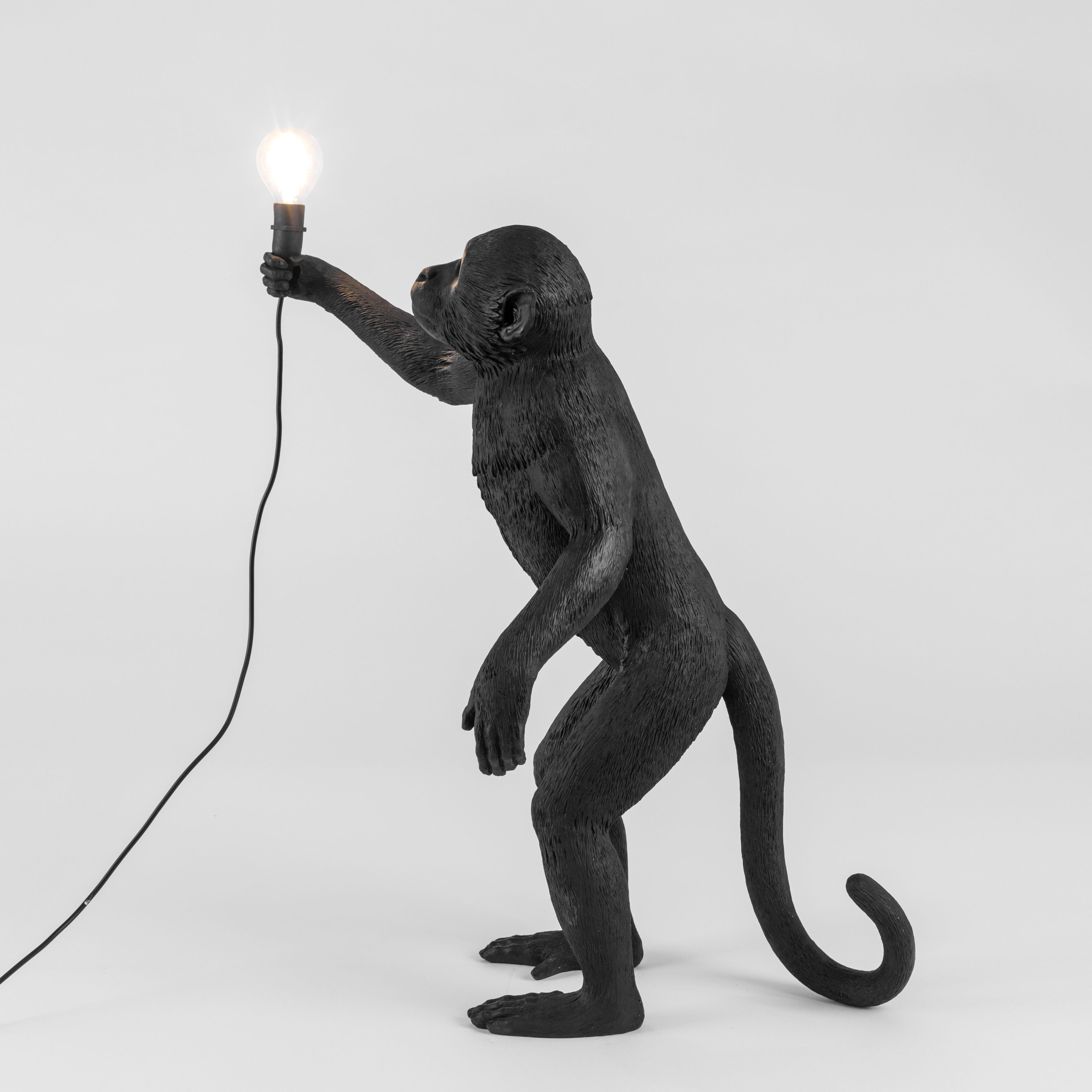 Seletti Monkey Outdoor Lamp Black, Standing