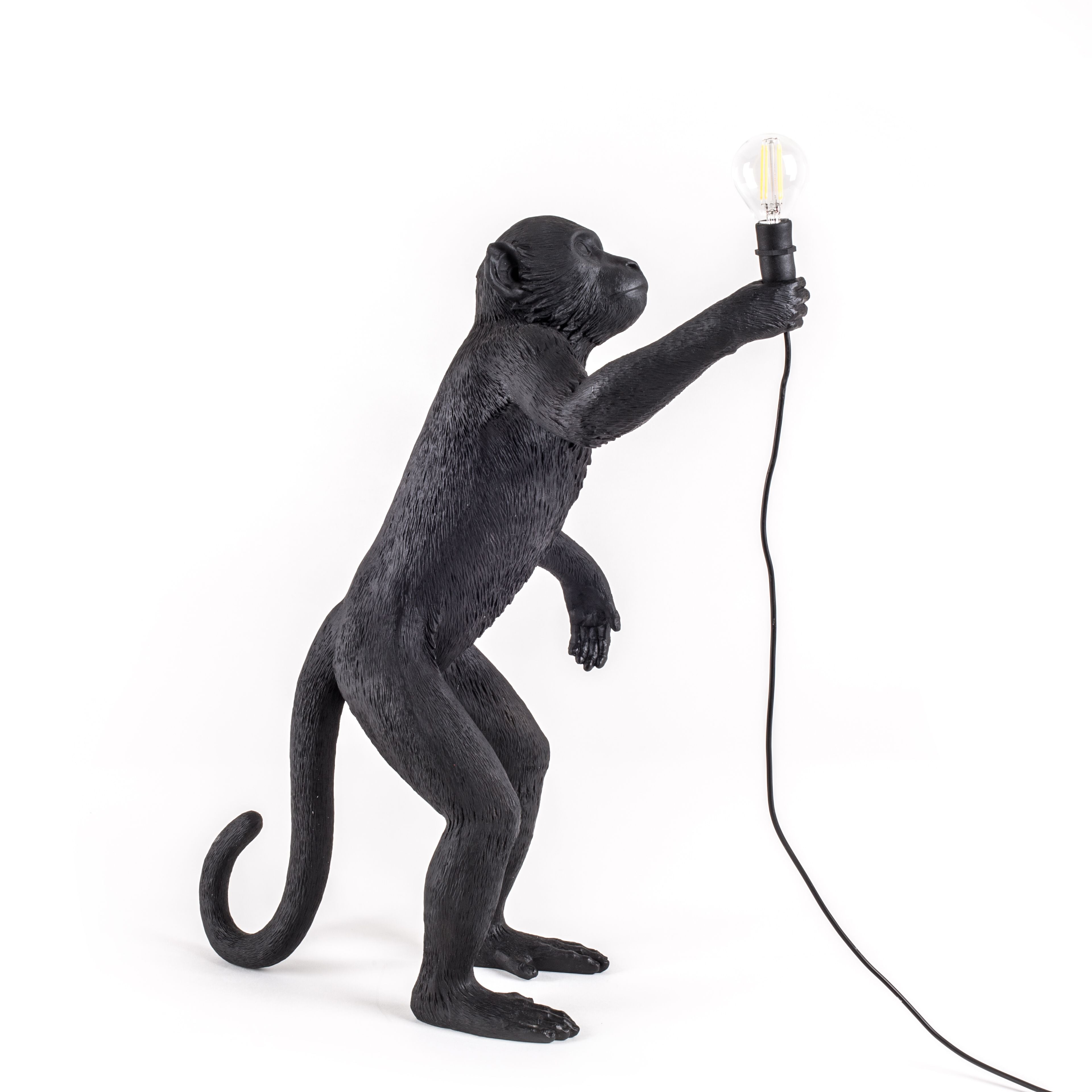 Seletti Monkey Outdoor Lamp Black, Standing