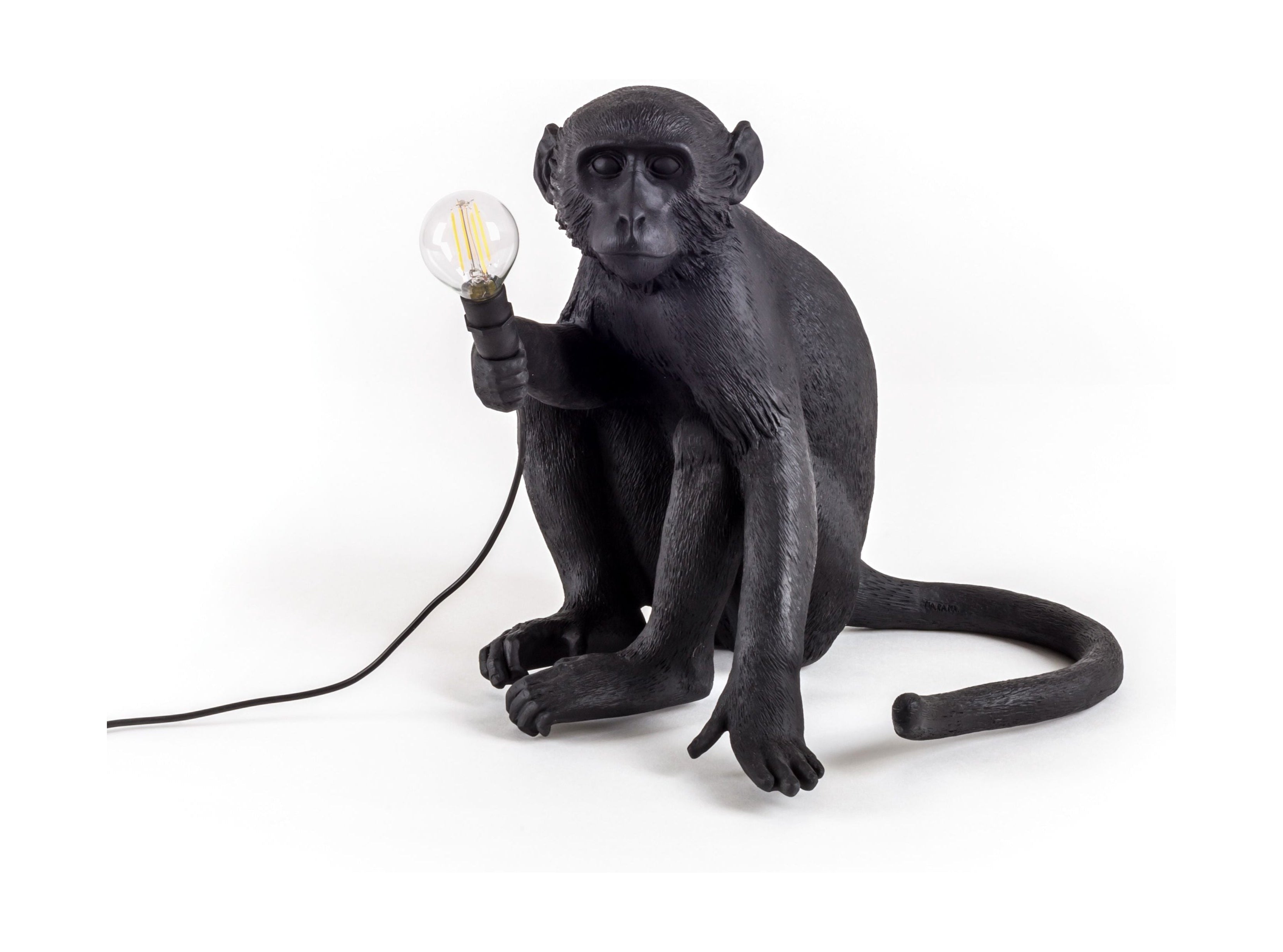 Seletti Monkey Outdoor Lamp černá, sedí