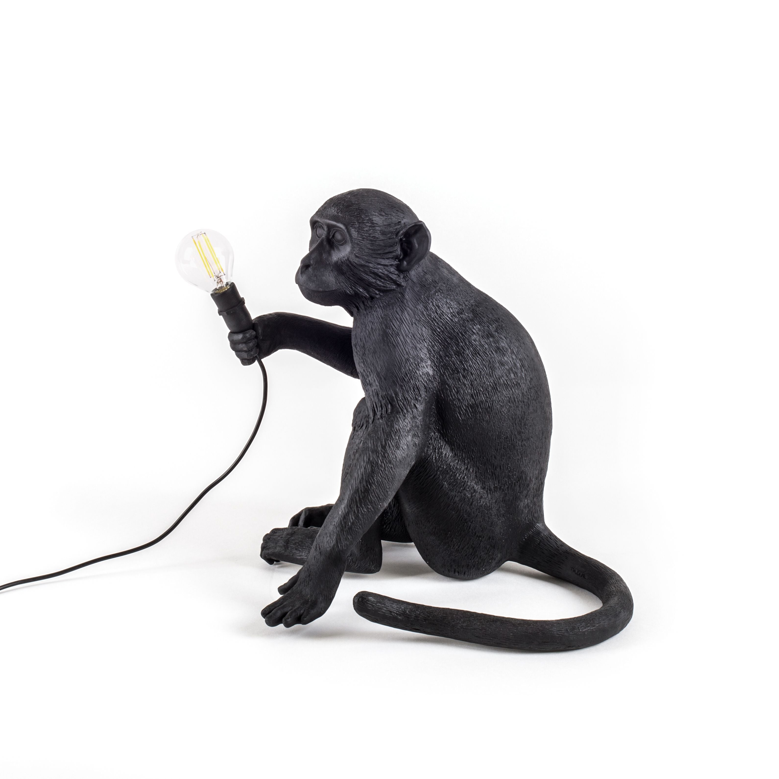 Seletti Monkey Outdoor Lamp černá, sedí