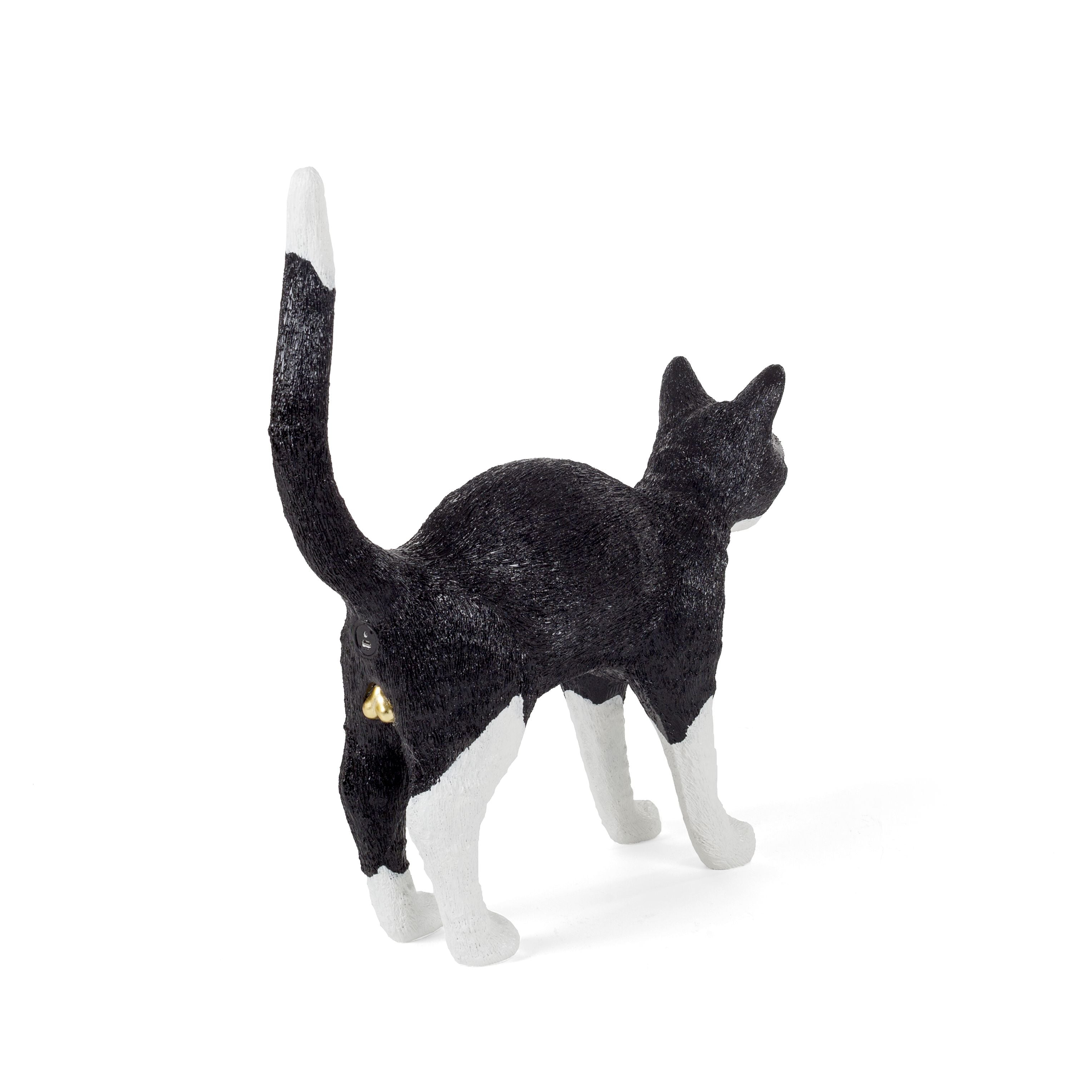 Seletti Jobby The Cat Lamp, Black/White