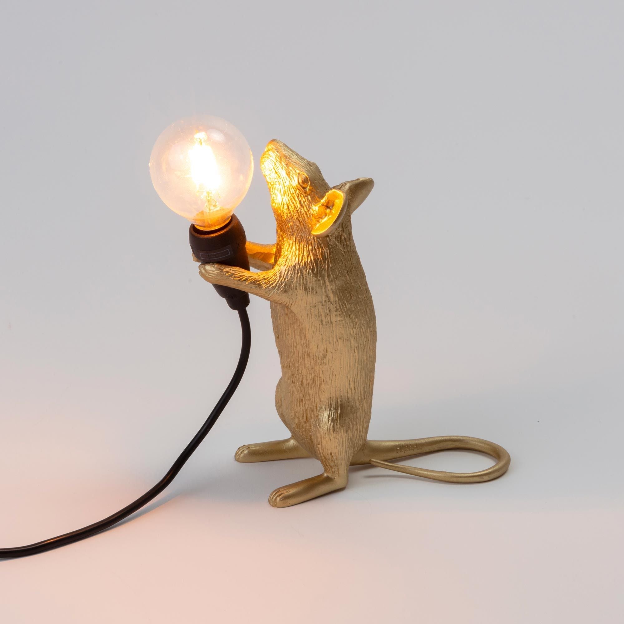 Seletti Mouse Lamp Krok, zlato