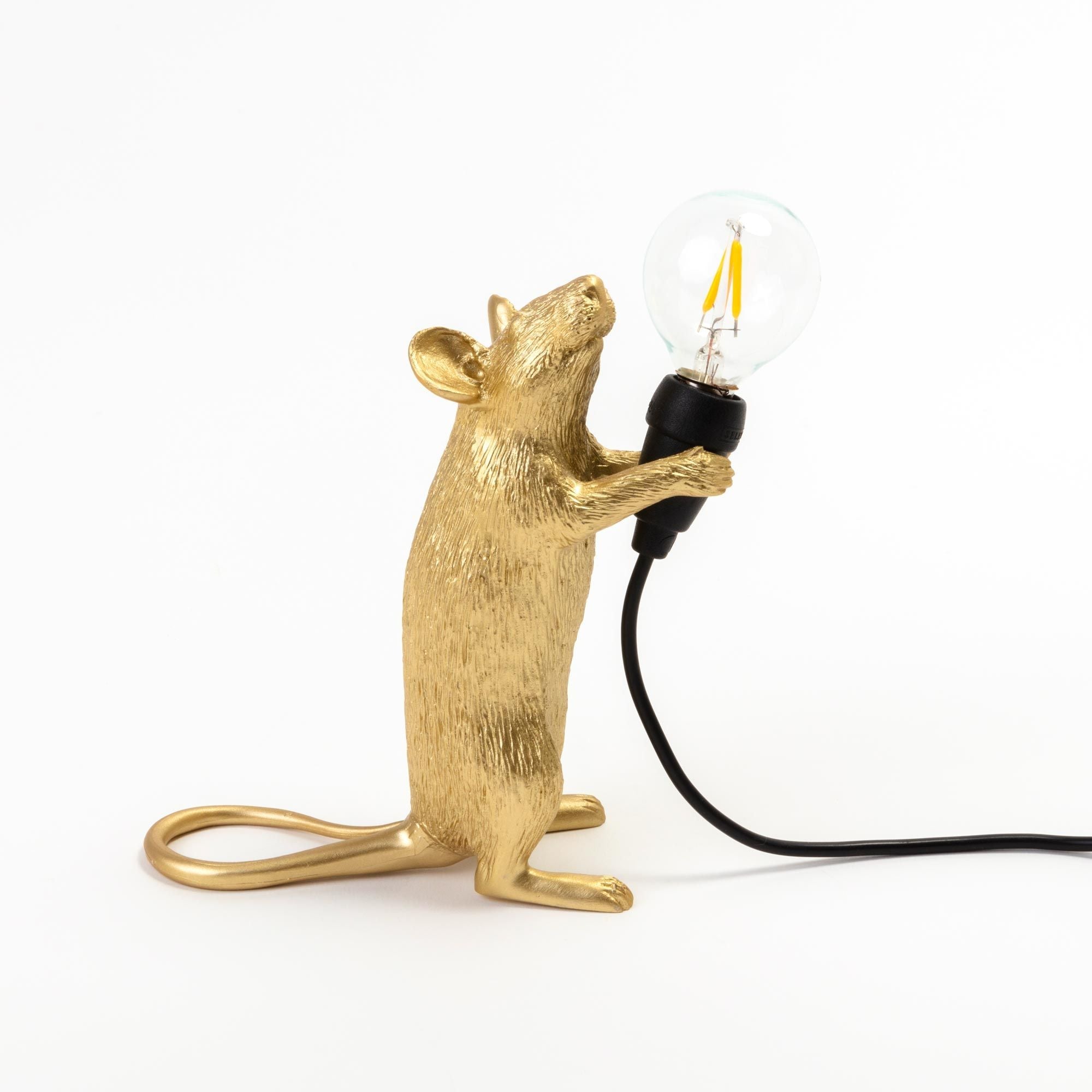 Seletti Mouse Lamp Krok, zlato