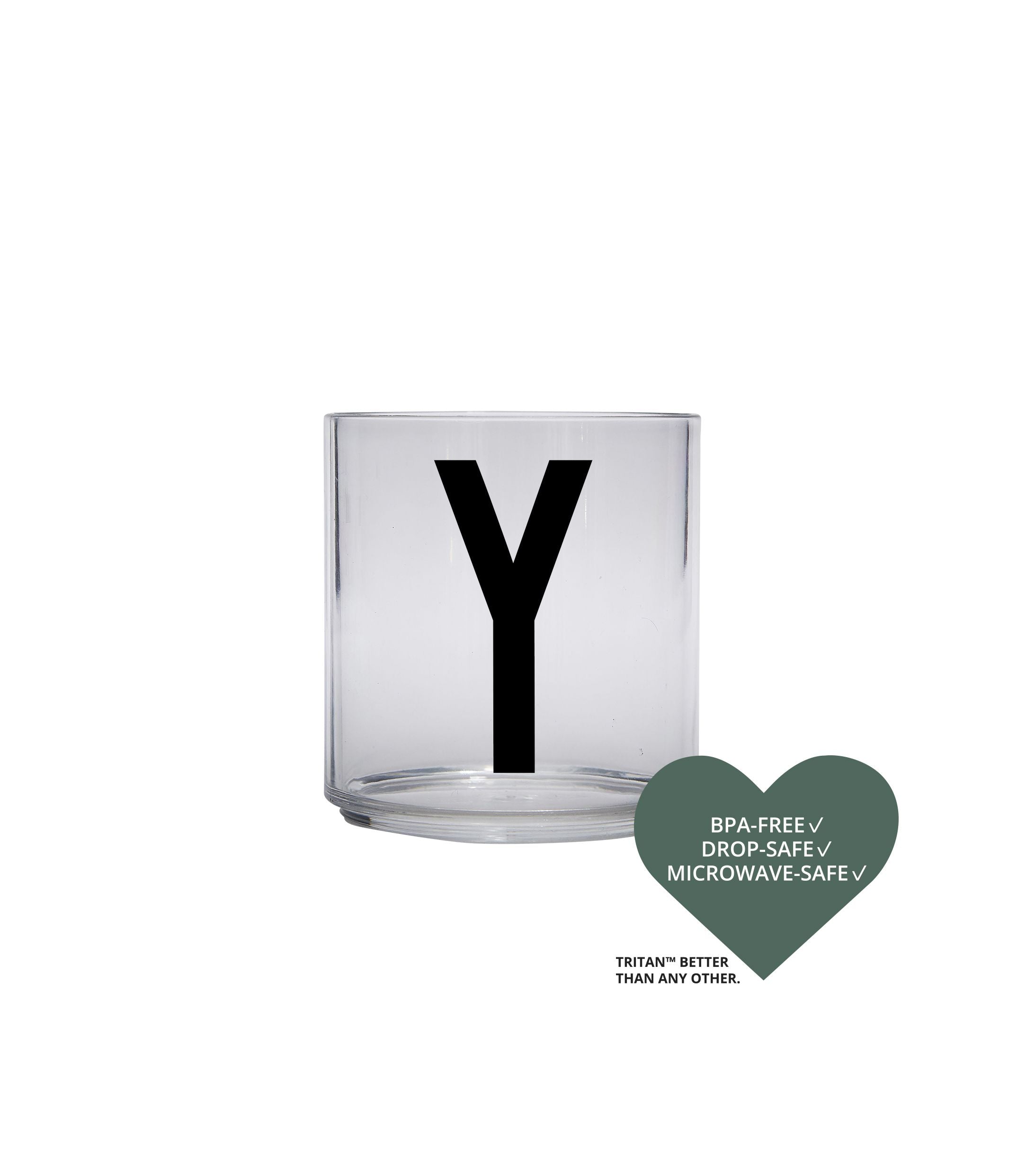 Design Letters Kids Personal Tritan Piting Glass, Y