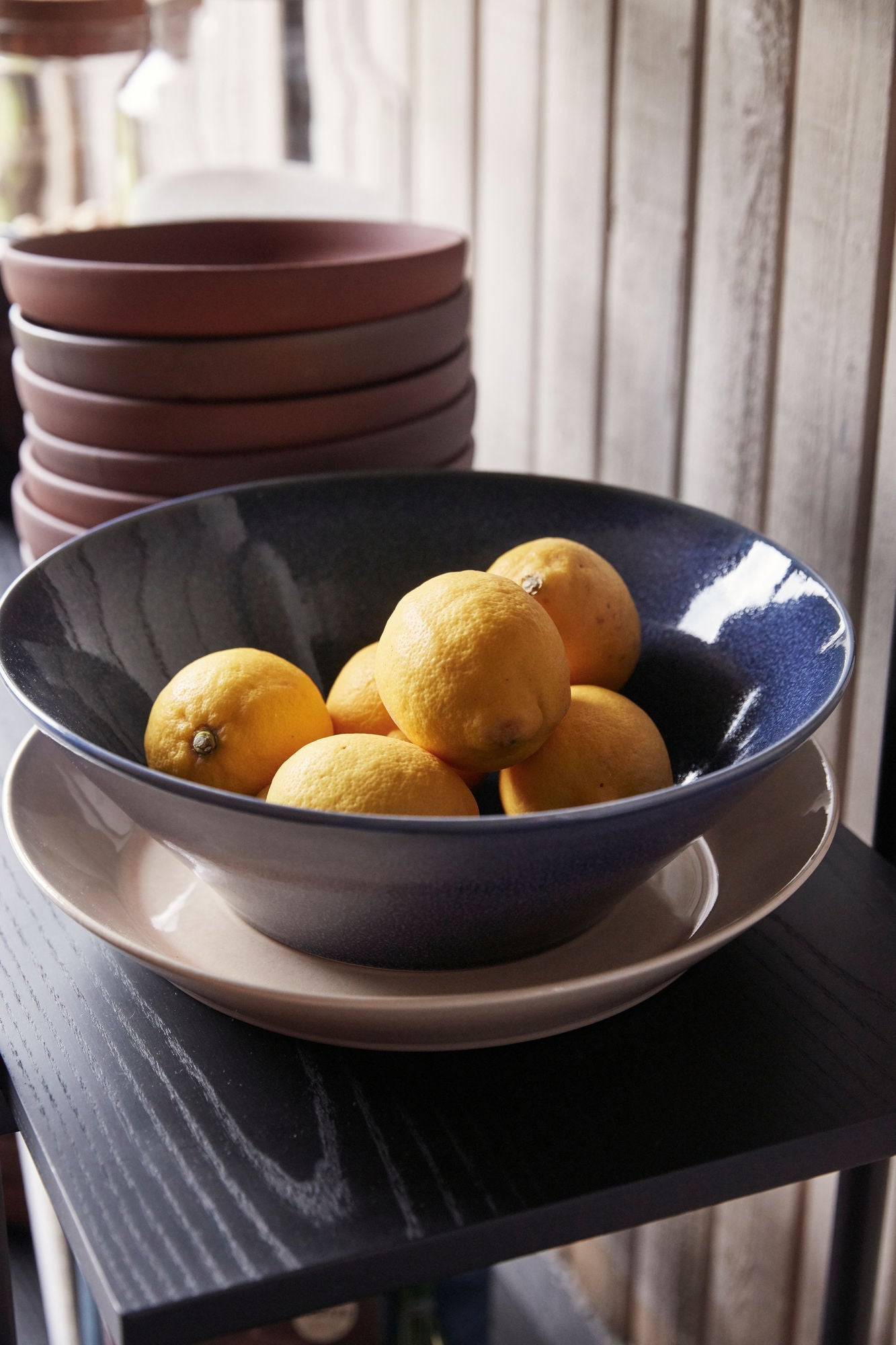 Hübsch Glaze Bowl Large Blue