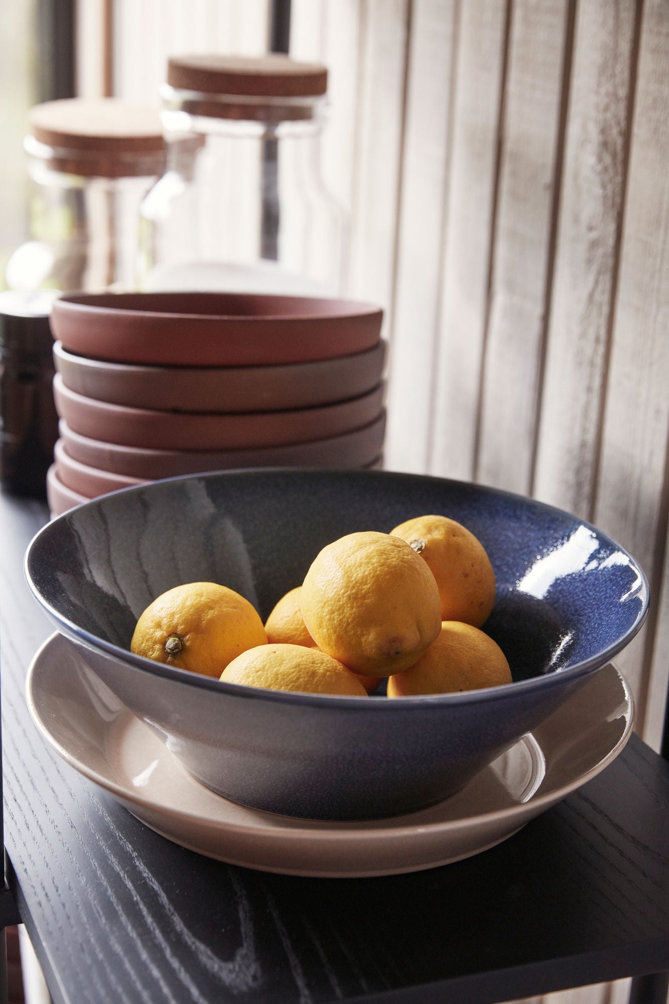 Hübsch Glaze Bowl Large Blue