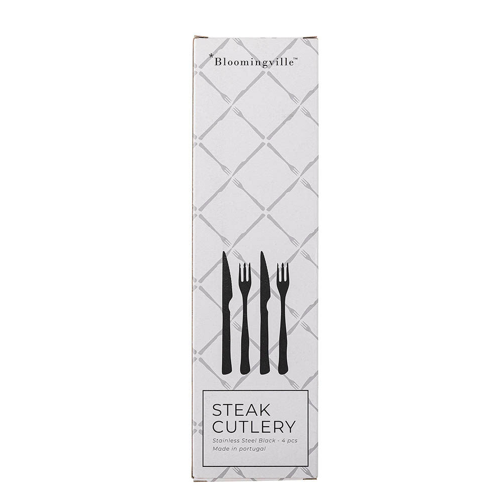 Bloomingville Ollin Steak Cutlery, černá, nerezová ocel