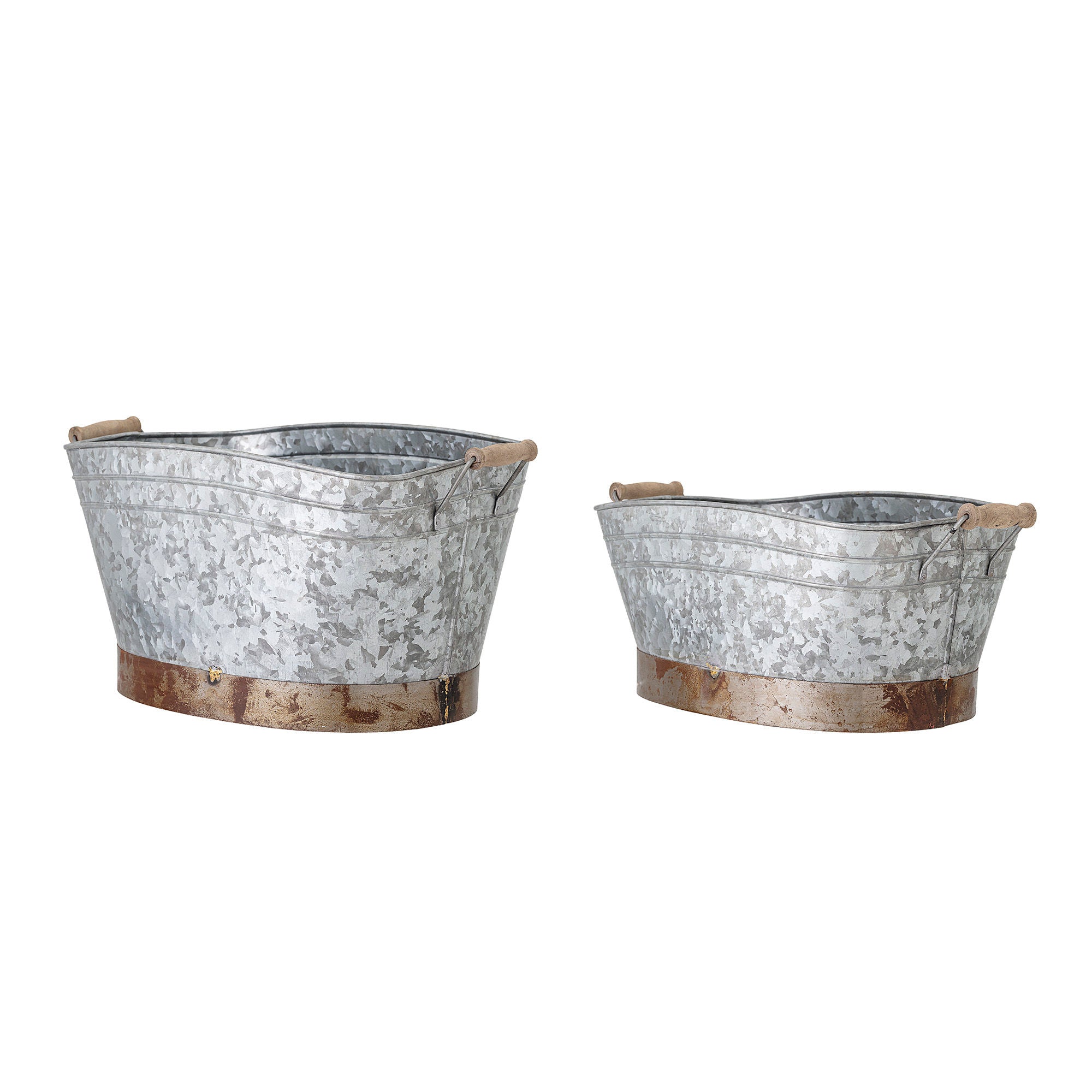 Bloomingville Cimon Bucket, šedá, galvanizované železo