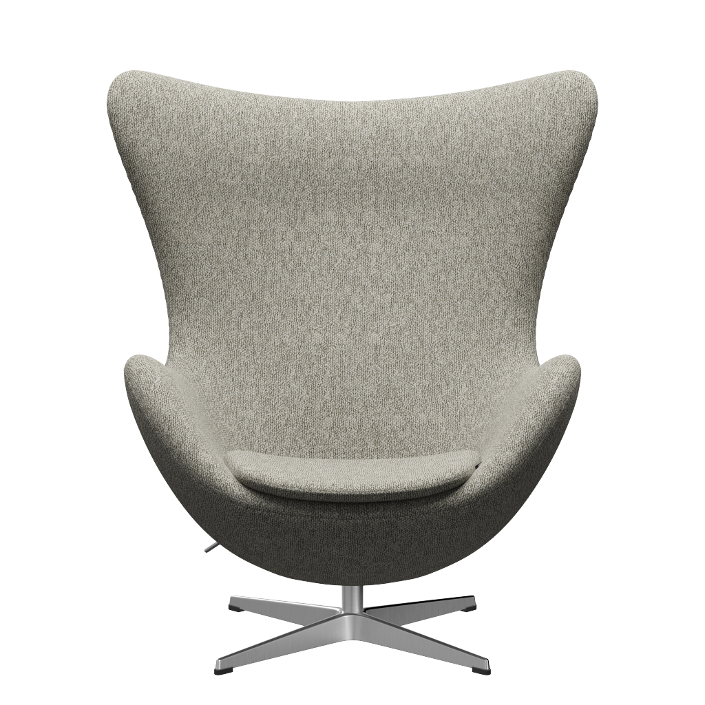 Fritz Hansen 3316 Speciální vydání židle Egg Lounge, hliník/Moss Light Grey (0005)