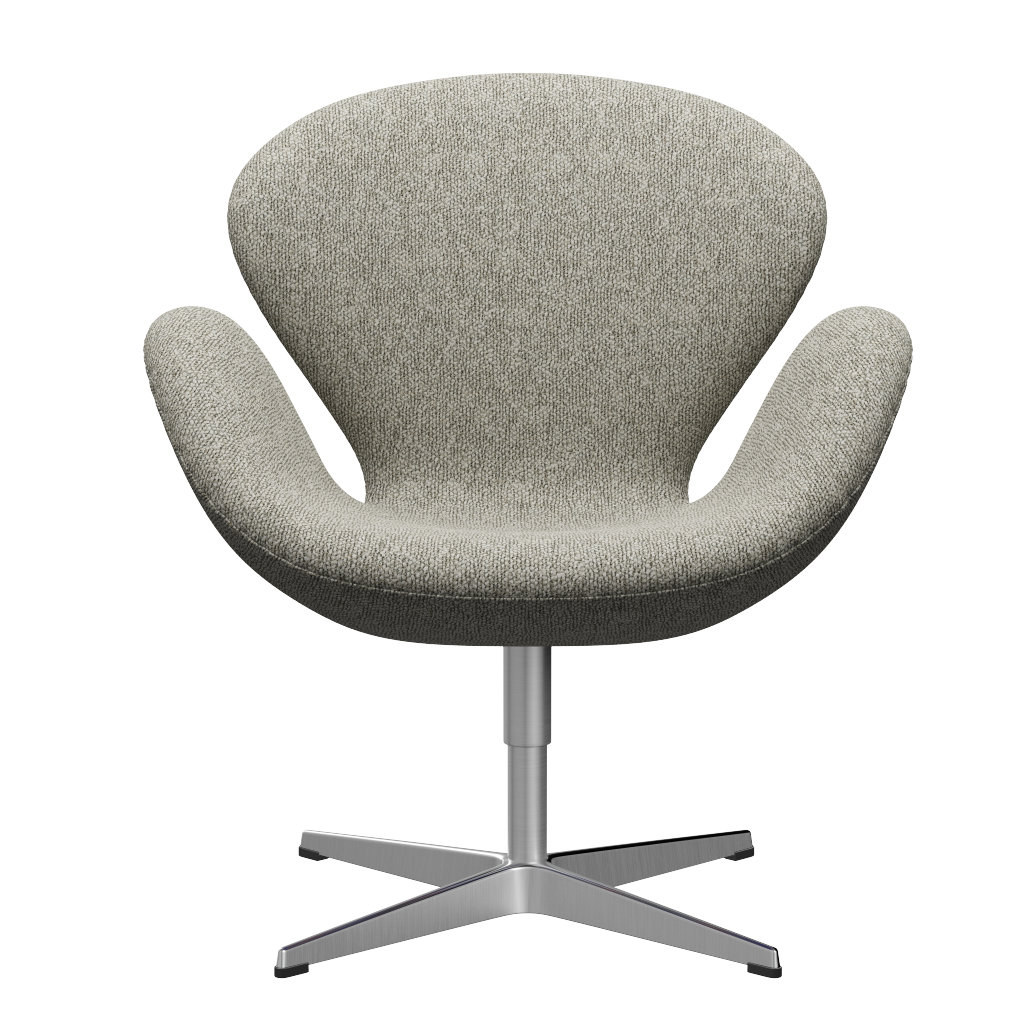 Fritz Hansen 3320 Swan Lounge Chair Special Edition, hliník/Moss Light Grey (0005)