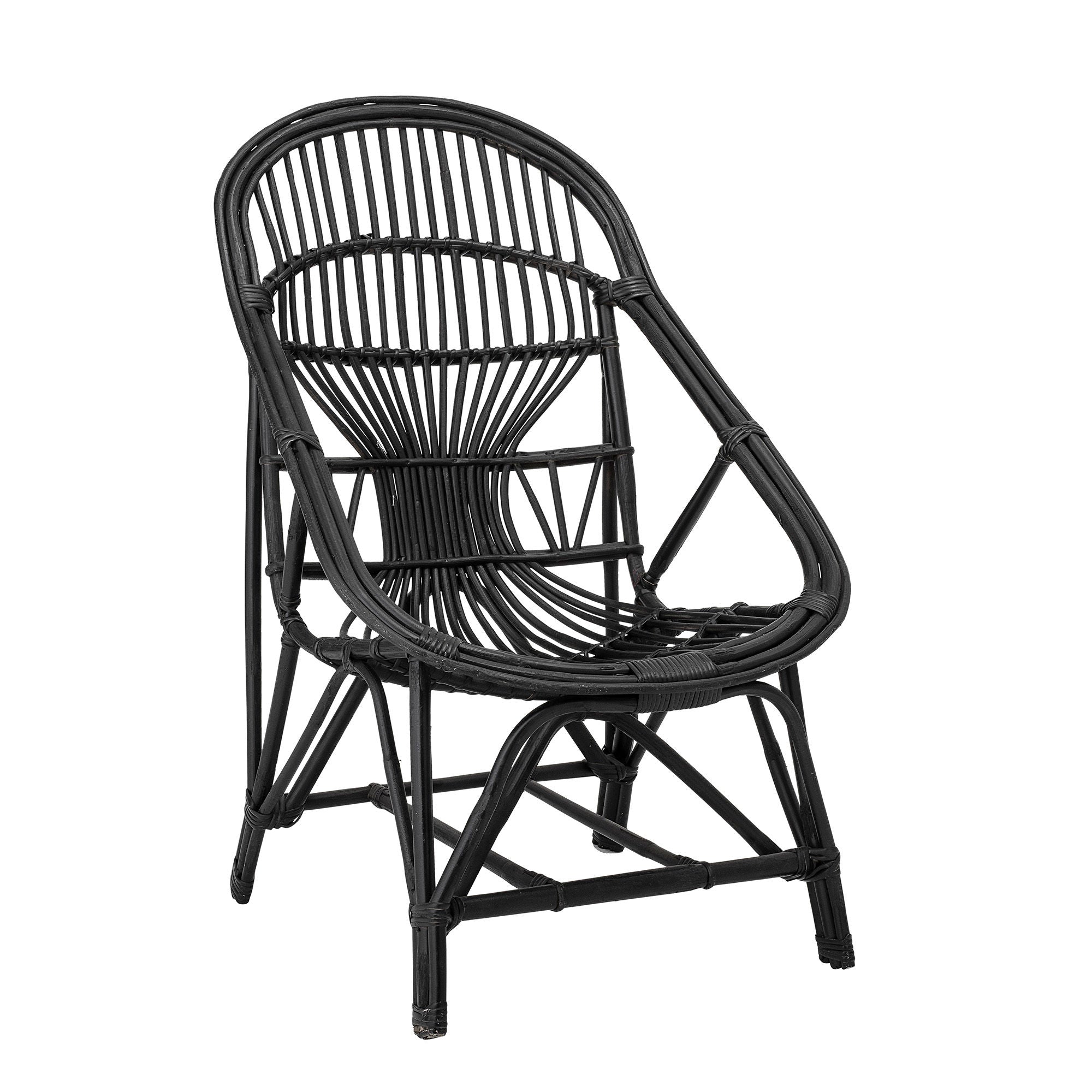 Bloomingville Joline Lounge Chair, Black, Cane