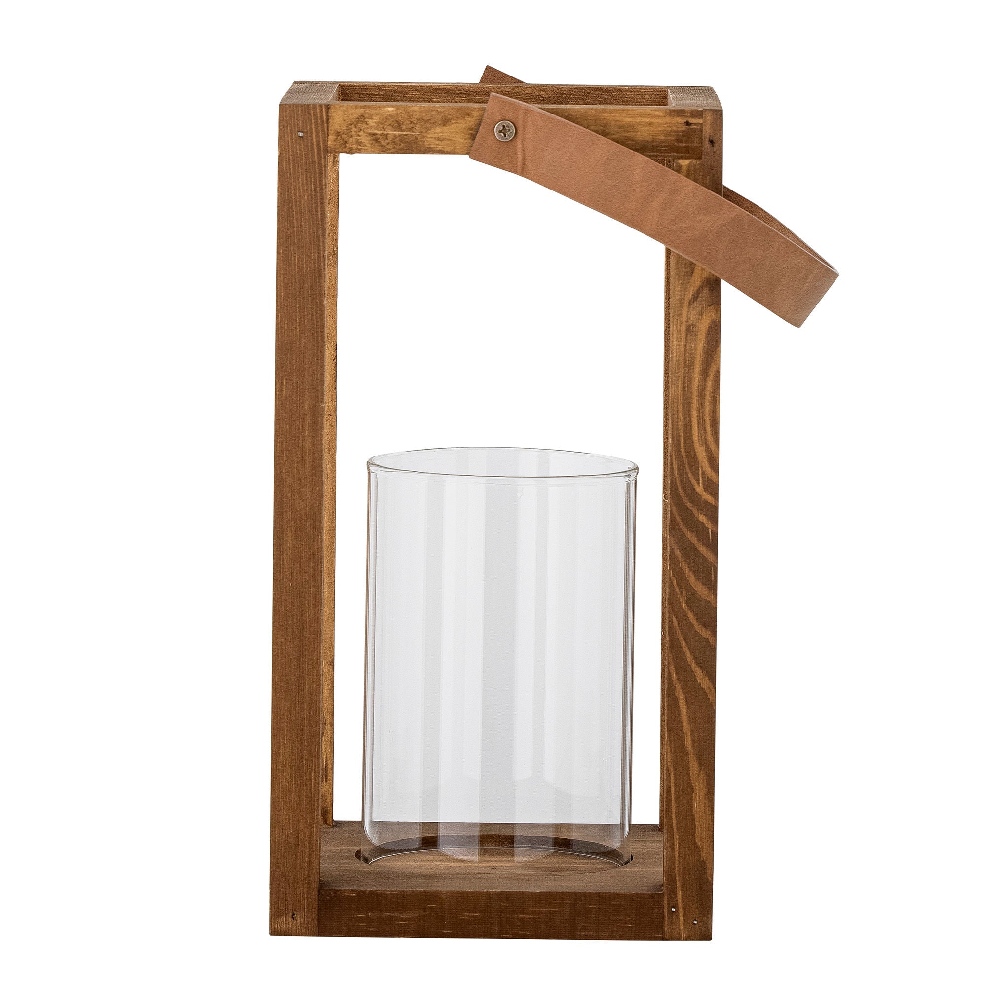 Bloomingville Lyra Lantern w/Glass, Nature, Pine