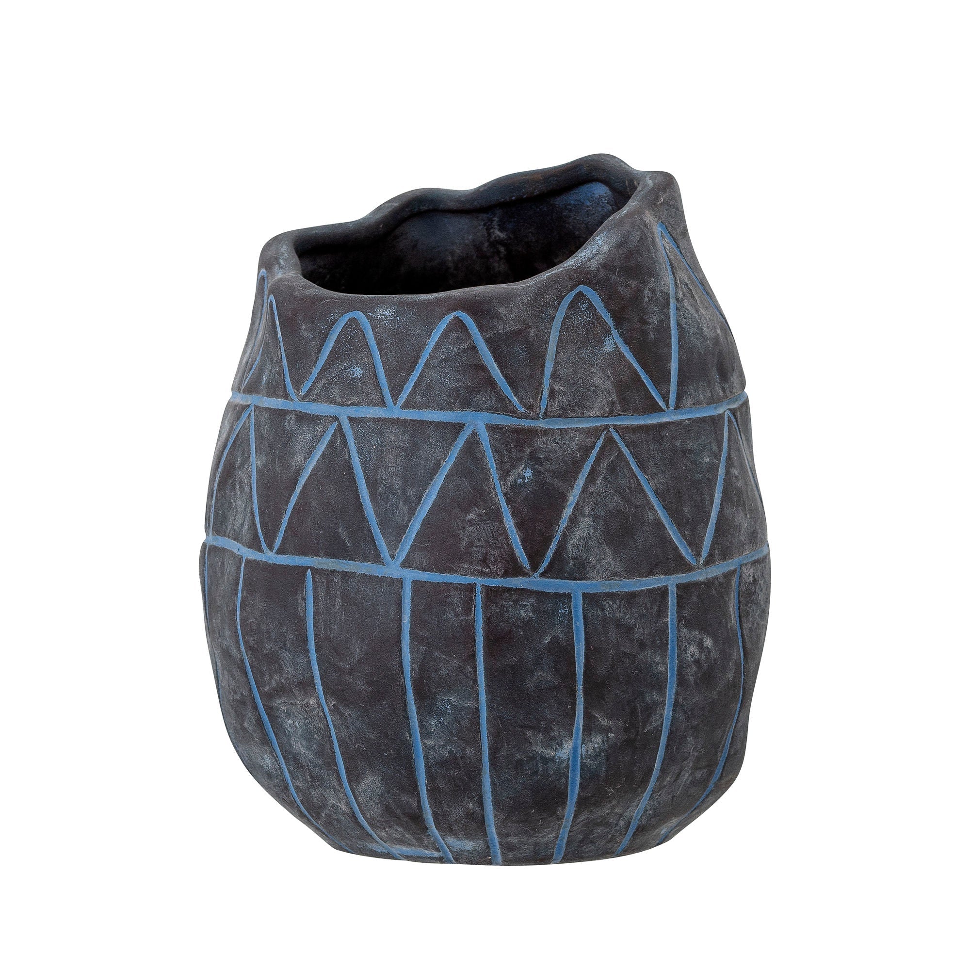 Creative Collection Ivo Deco Vase, Blue, keramic