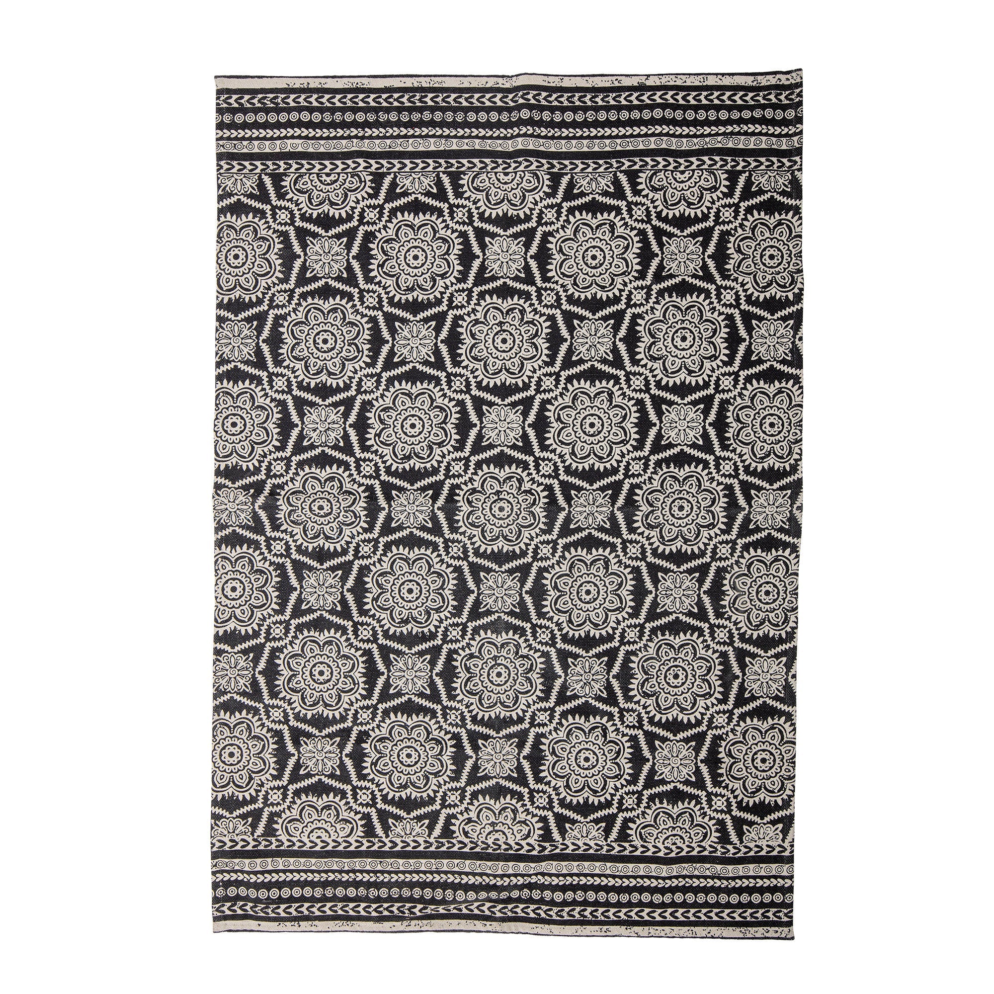 Bloomingville Aco koberec, černá, bavlna