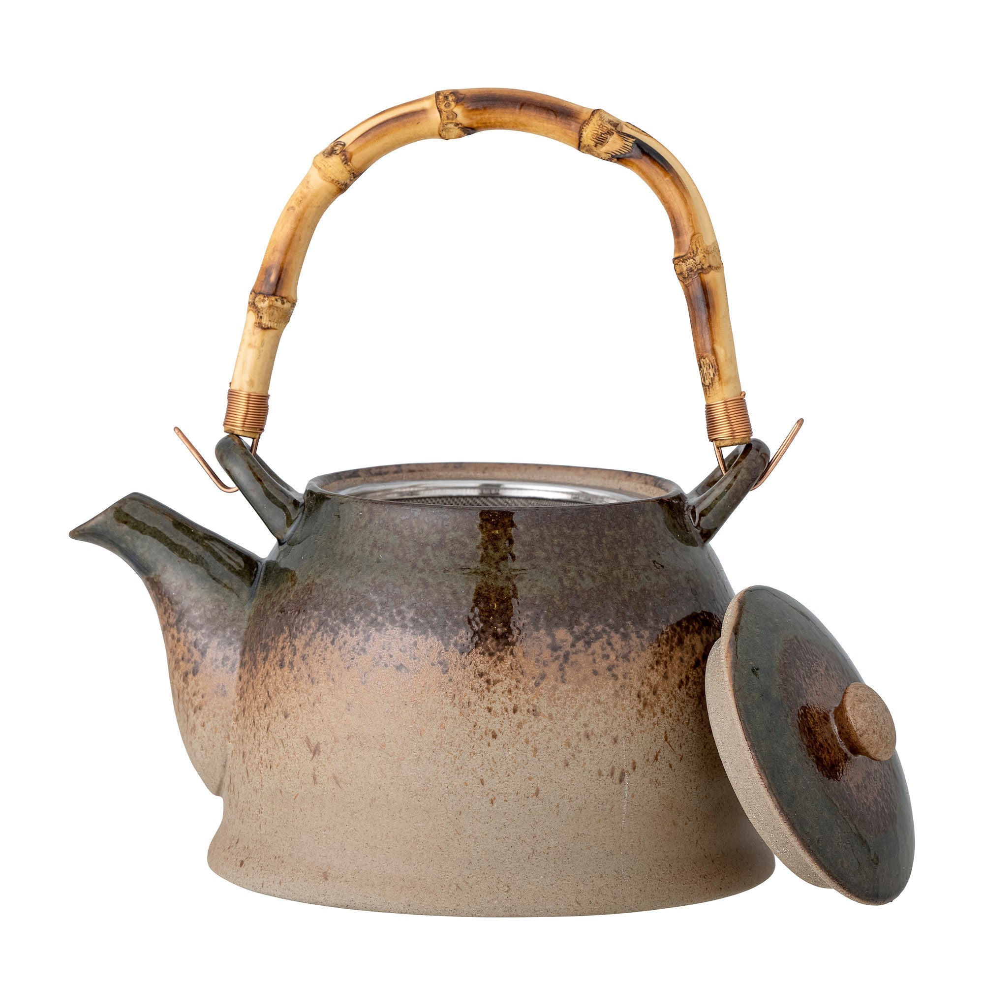 Bloomingville Aura Teapot w/teastrainer, zelená, porcelán