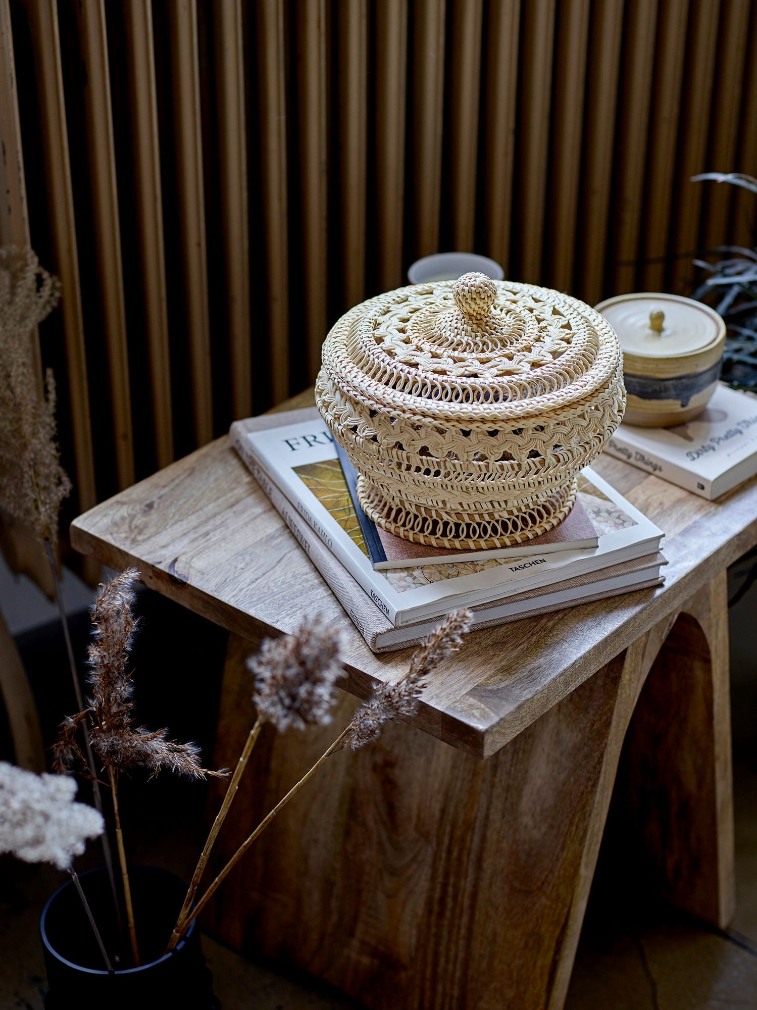 Bloomingville Nil Basket w/Lid, Nature, Rattan