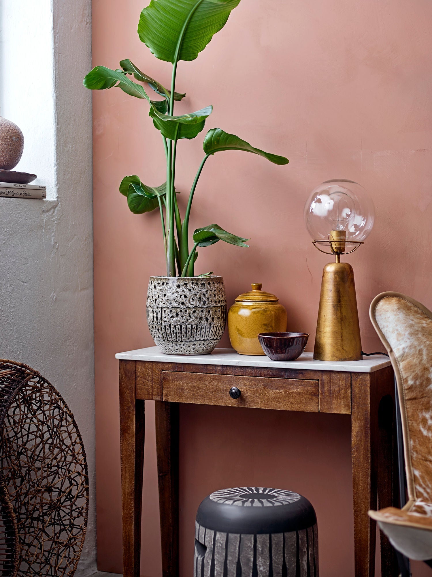 Kreativní sbírka Hauge Console Table, Brown, Marble