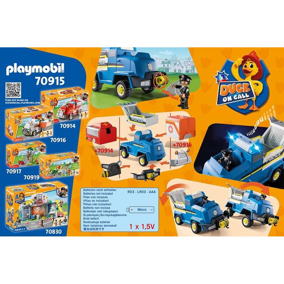 Playset Playmobil Duck on Call Police Emergency Vohion