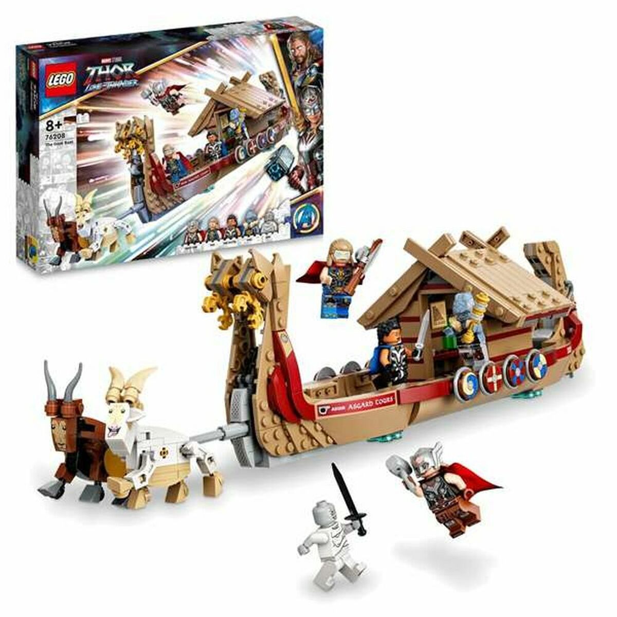 Stavební set Lego Thor Love and Thunder: Kozí loď