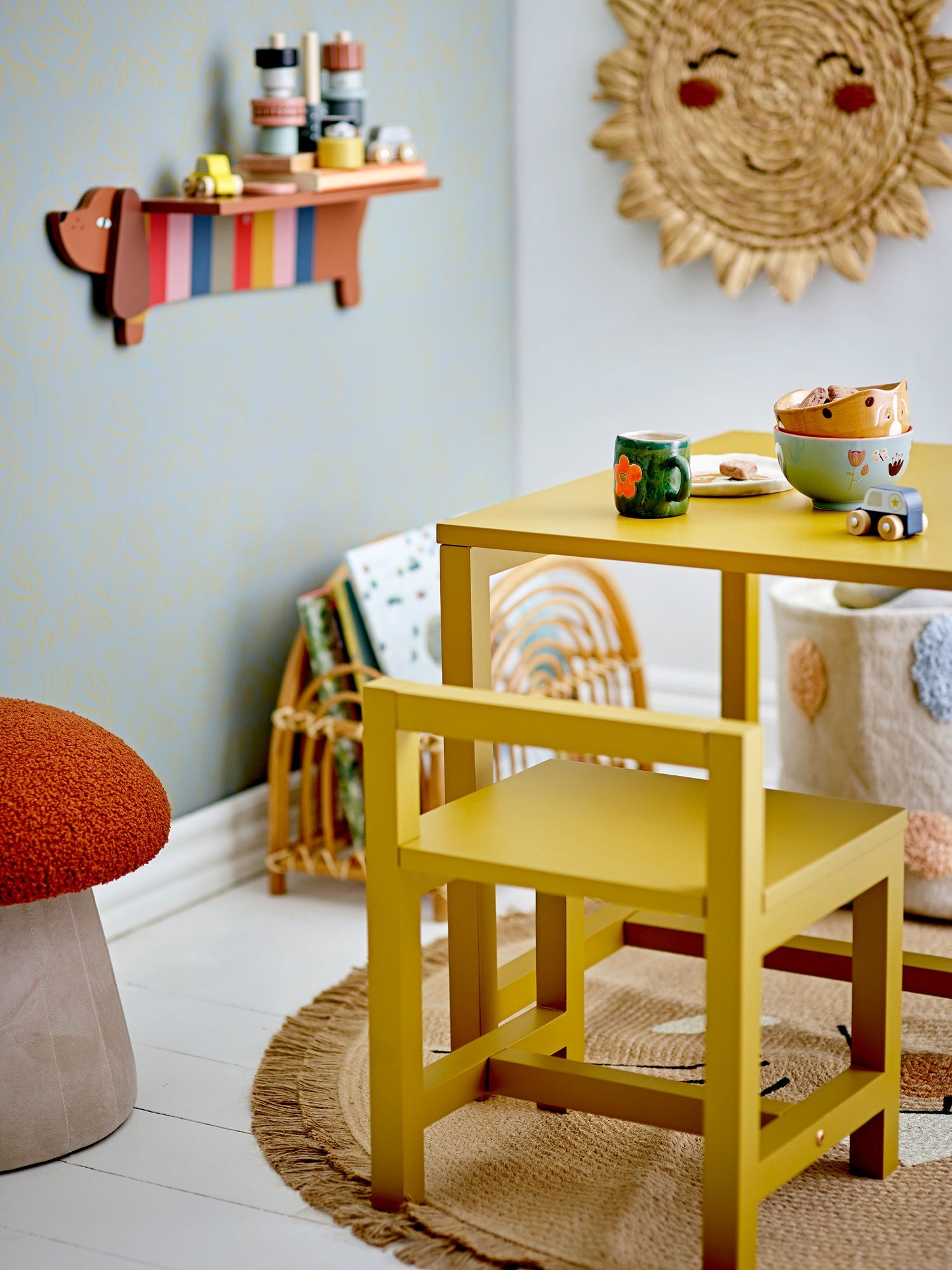 Bloomingville MINI Rese Chair, Yellow, MDF