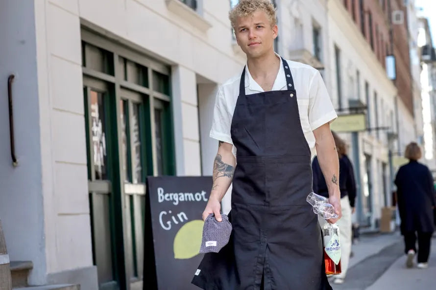 The Organic Company Apron With Pocket, Dark Blue