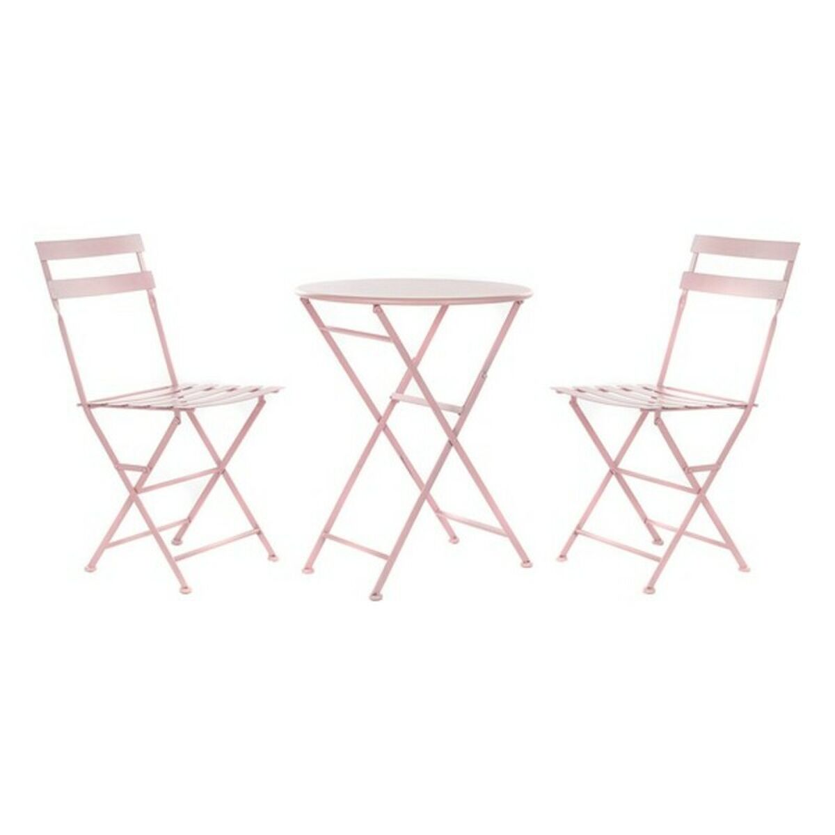 Sada stolu s 2 židlemi DKD Home Decor MB-177410 Pink 60 x 60 x 75 cm