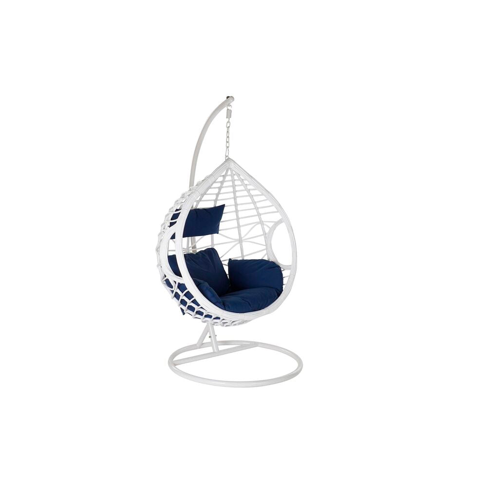 Hanging garden armchair DKD Home Decor Navy Blue White Aluminium