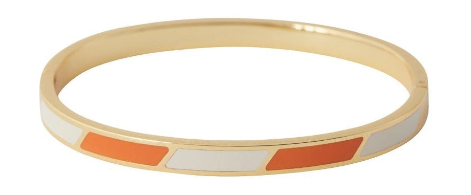 Design Letters Striped Candy Bangle, Orange Tiger/White