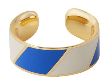 Designové písmena Big Stripted Candy Ring, Cobalt Blue/White