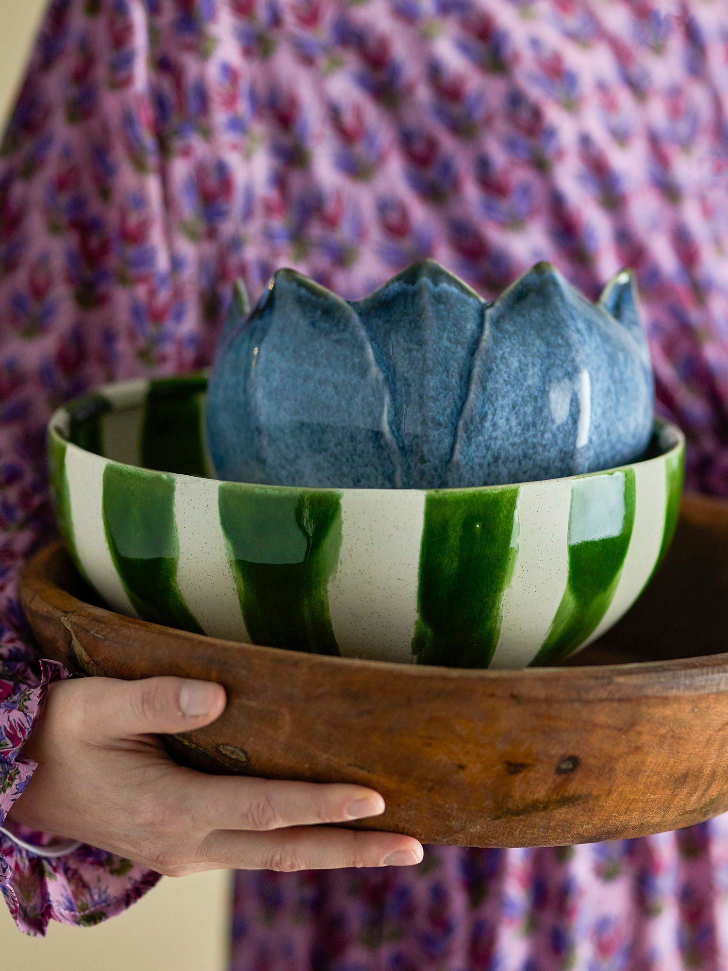 Creative Collection Shakti Bowl, Green, Stoneware