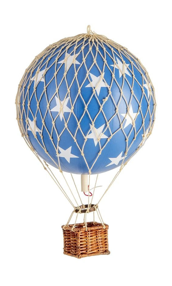 Autentické modely cestují s lehkým balónem, modré hvězdy, Ø 18 cm