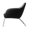 Bent Hansen Asento Lounge Chair, kartáčovaná ocel/černý Adrianský kožený rám