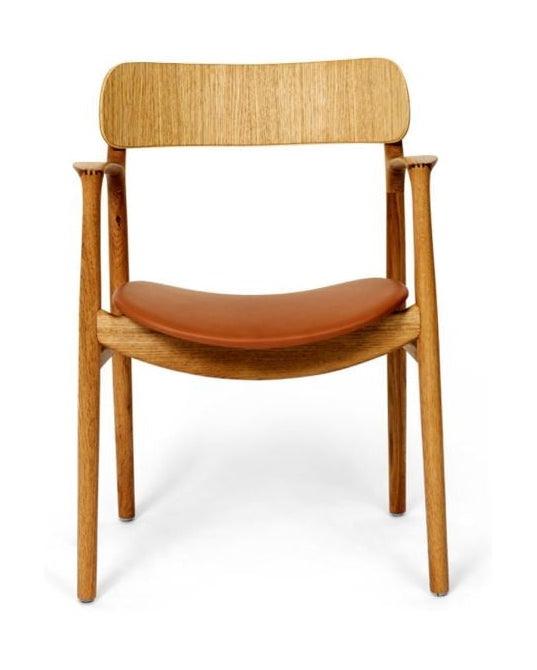 Sedadlo polsterů Hansen Asger Seat, Oil Oak/Whisky Ranchero Leather