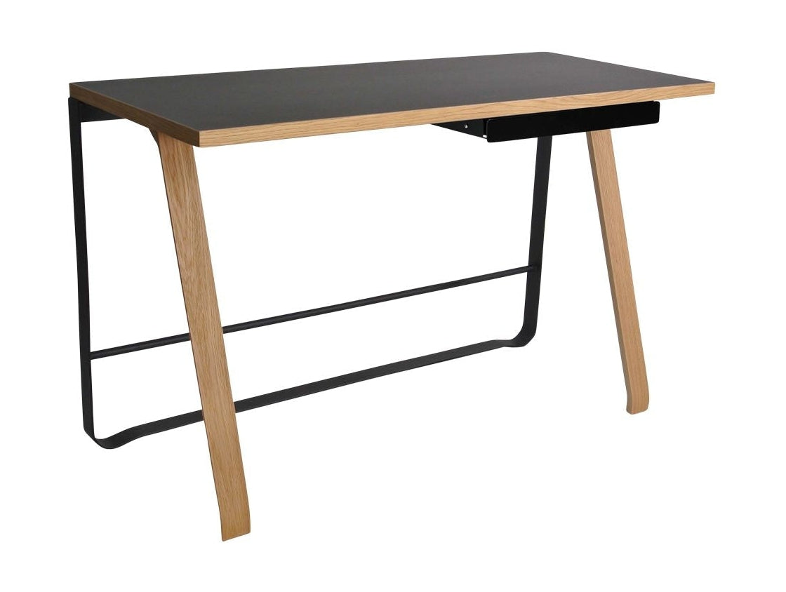 Bent Hansen Hemingway Desk se zásuvkou L 120 cm, matný lakovaný dub/černý linoleum