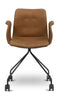Ohnaná židle Hansen Primum s loketními opěrkami černým rámem kola, kůže Brandy Davo