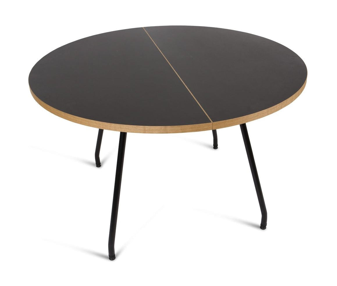 Stolní stůl Hansen Primum Bent Hansen, stolní nohy v černém práškovém oceli/desce v černé linoleu