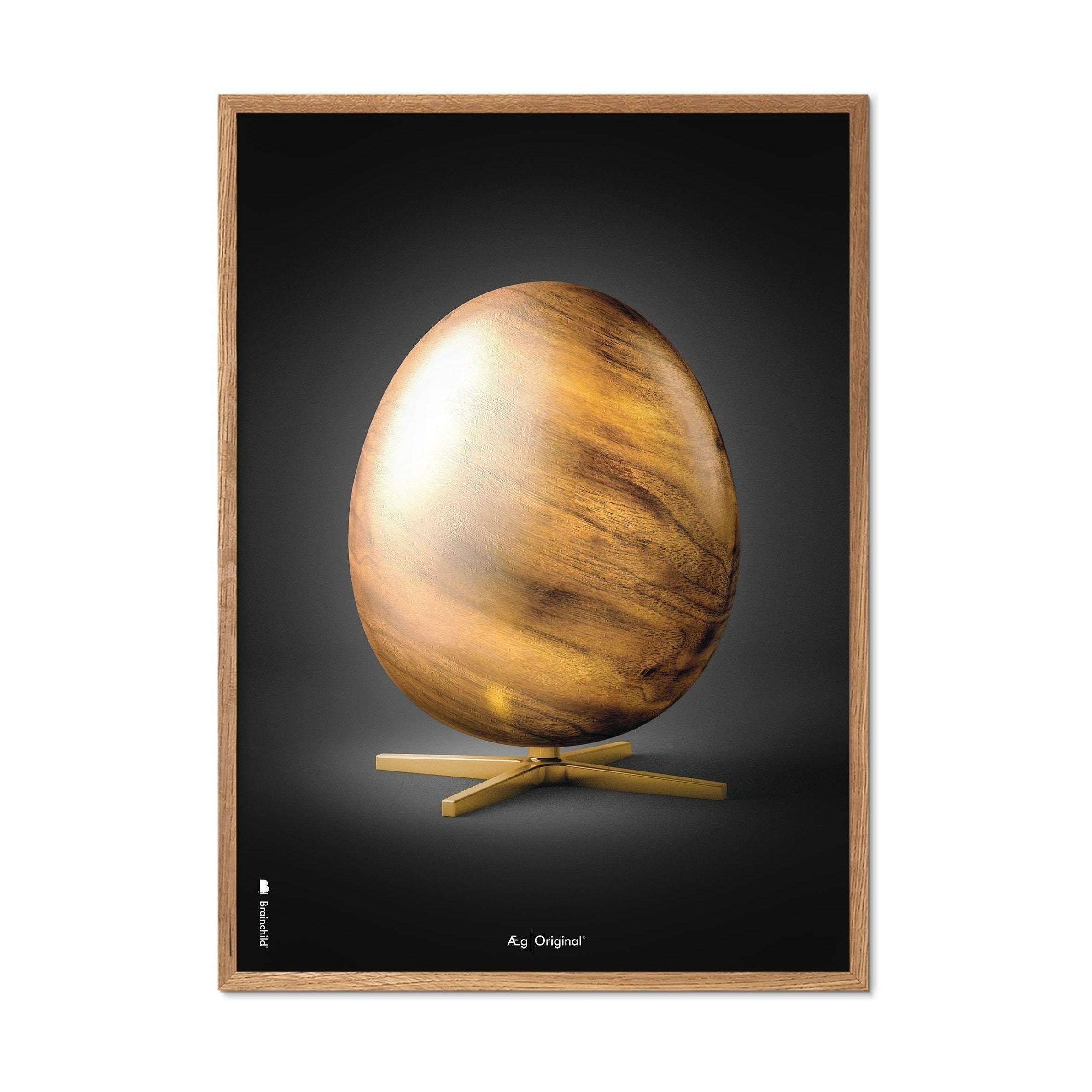 Plakát vejce z mozku, rám vyrobený z lehkého dřeva 30x40 cm, černá