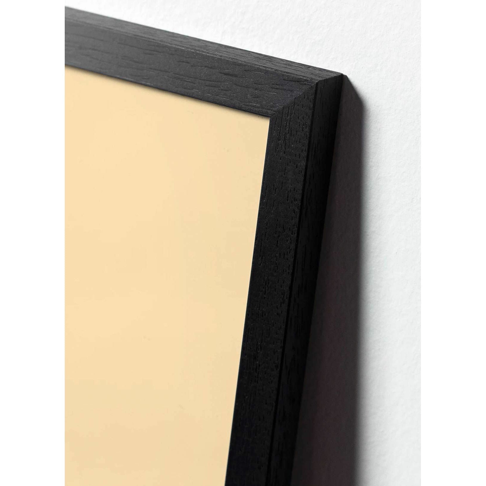 Klasický plakát mozkového kužele, rám v černém lakovaném dřevu 30x40 cm, žluté pozadí