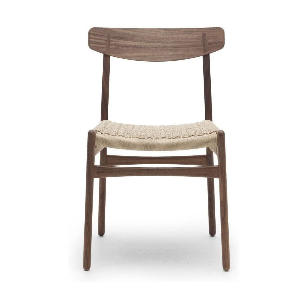 Židle Carl Hansen CH23, naolejovaný ořech/přírodní kabel/ořechová podpora