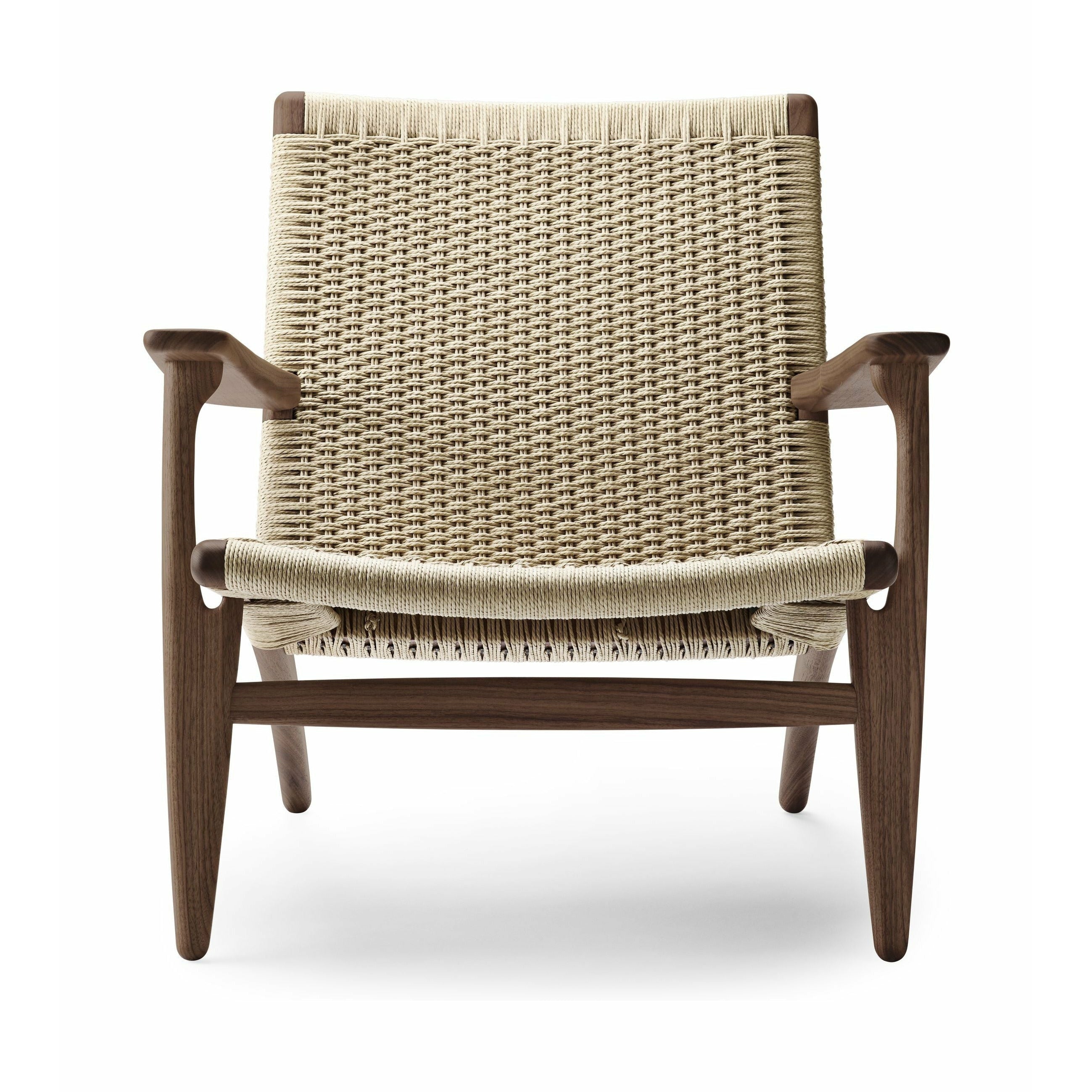 Carl Hansen CH25 Lounge Chair Oak Smoke Colored Oil, přírodní šňůra