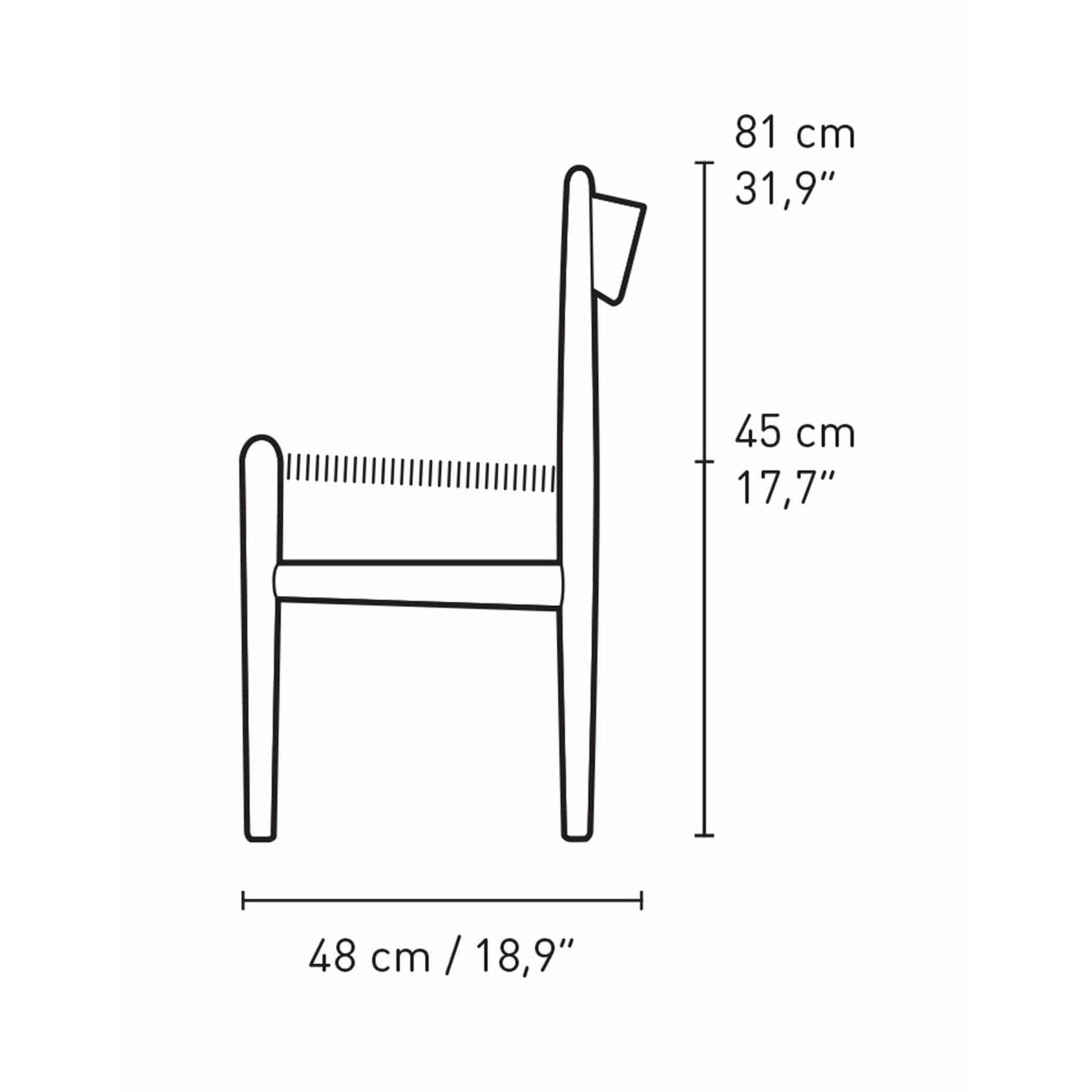 Carl Hansen CH36 židle dubový kouřový barevný olej, přírodní šňůra