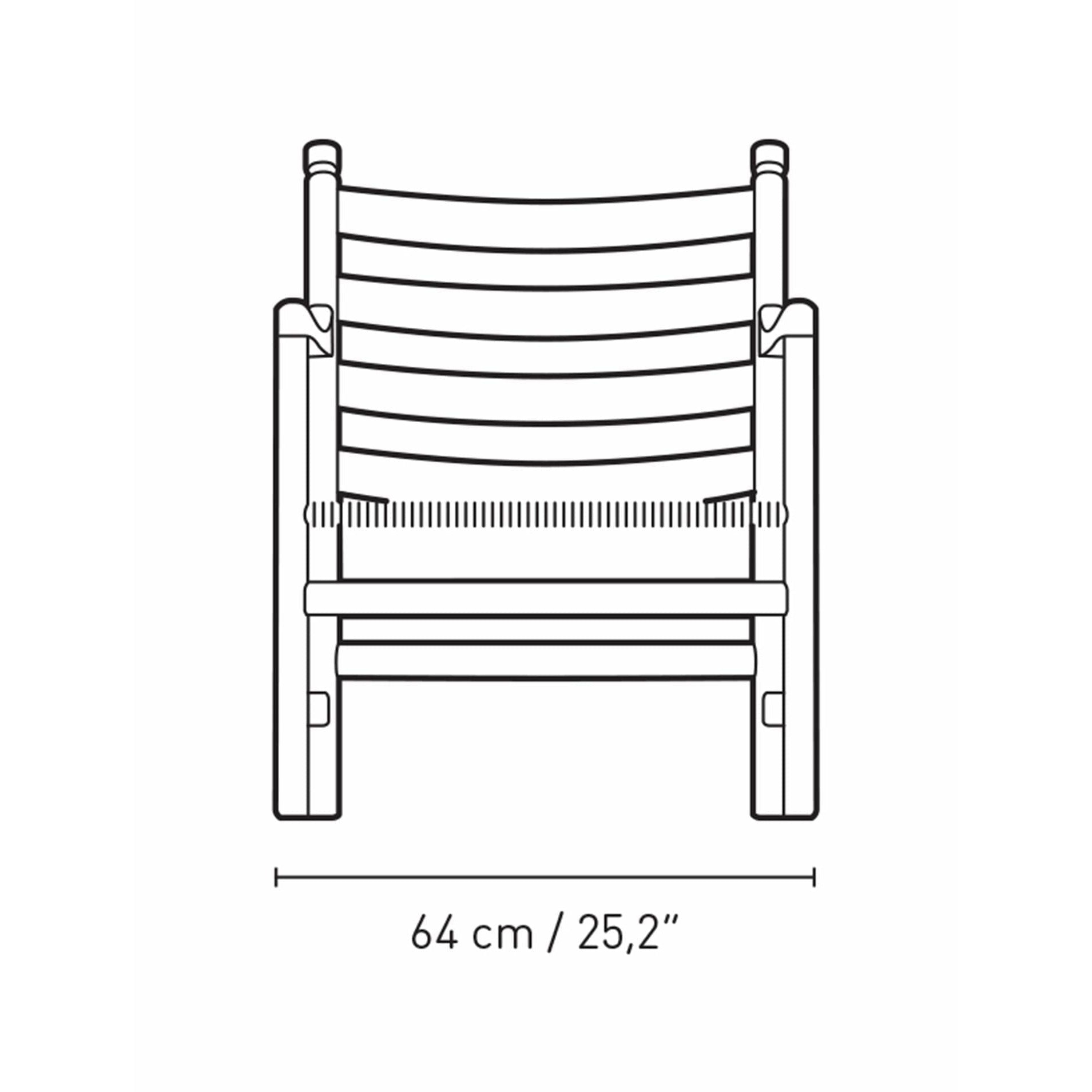 Carl Hansen CH44 Lounge Chair Oak Smoke Colored Oil, přírodní šňůra