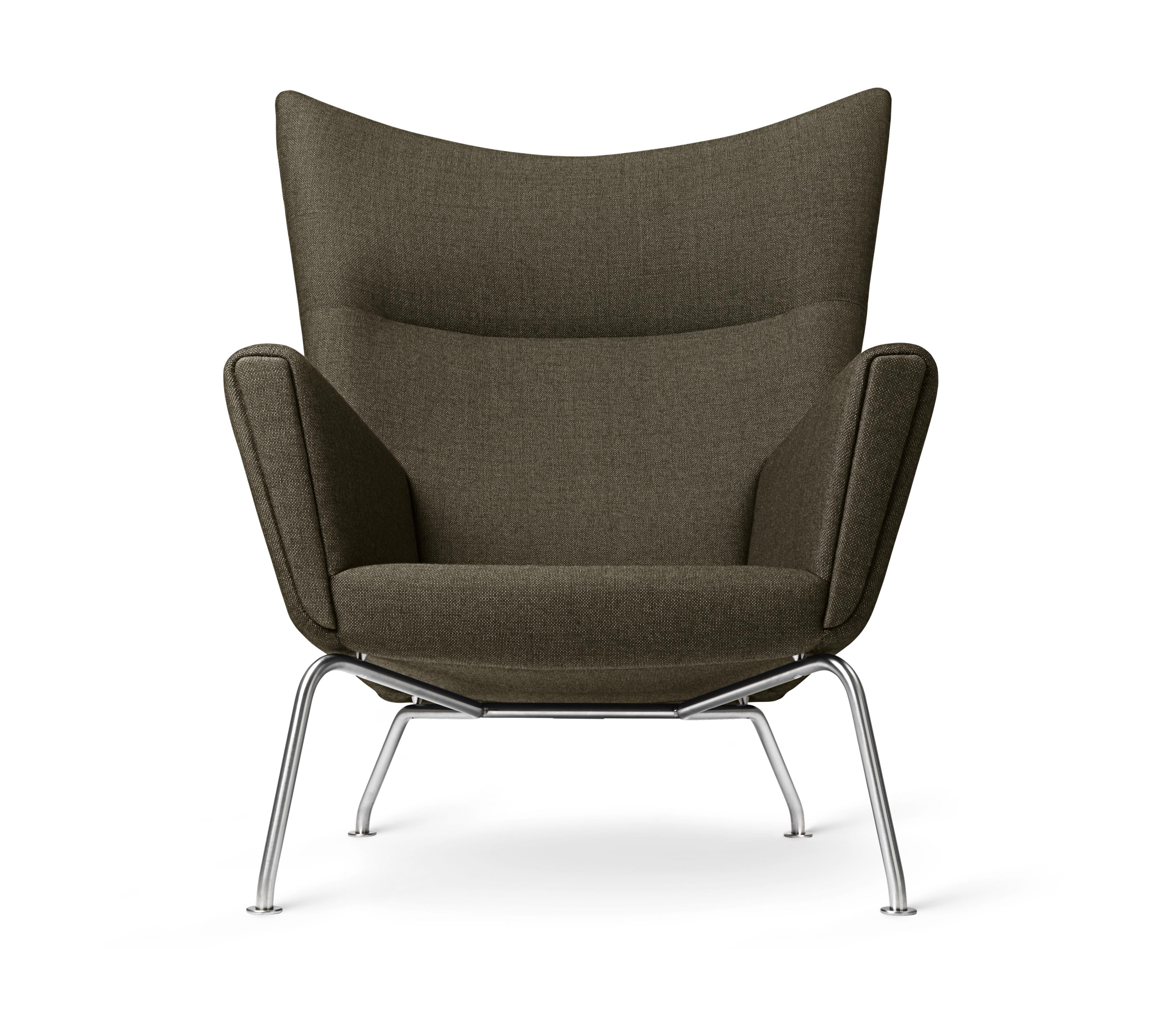 Křídlá židle Carl Hansen CH445, Steel/Passion 1101