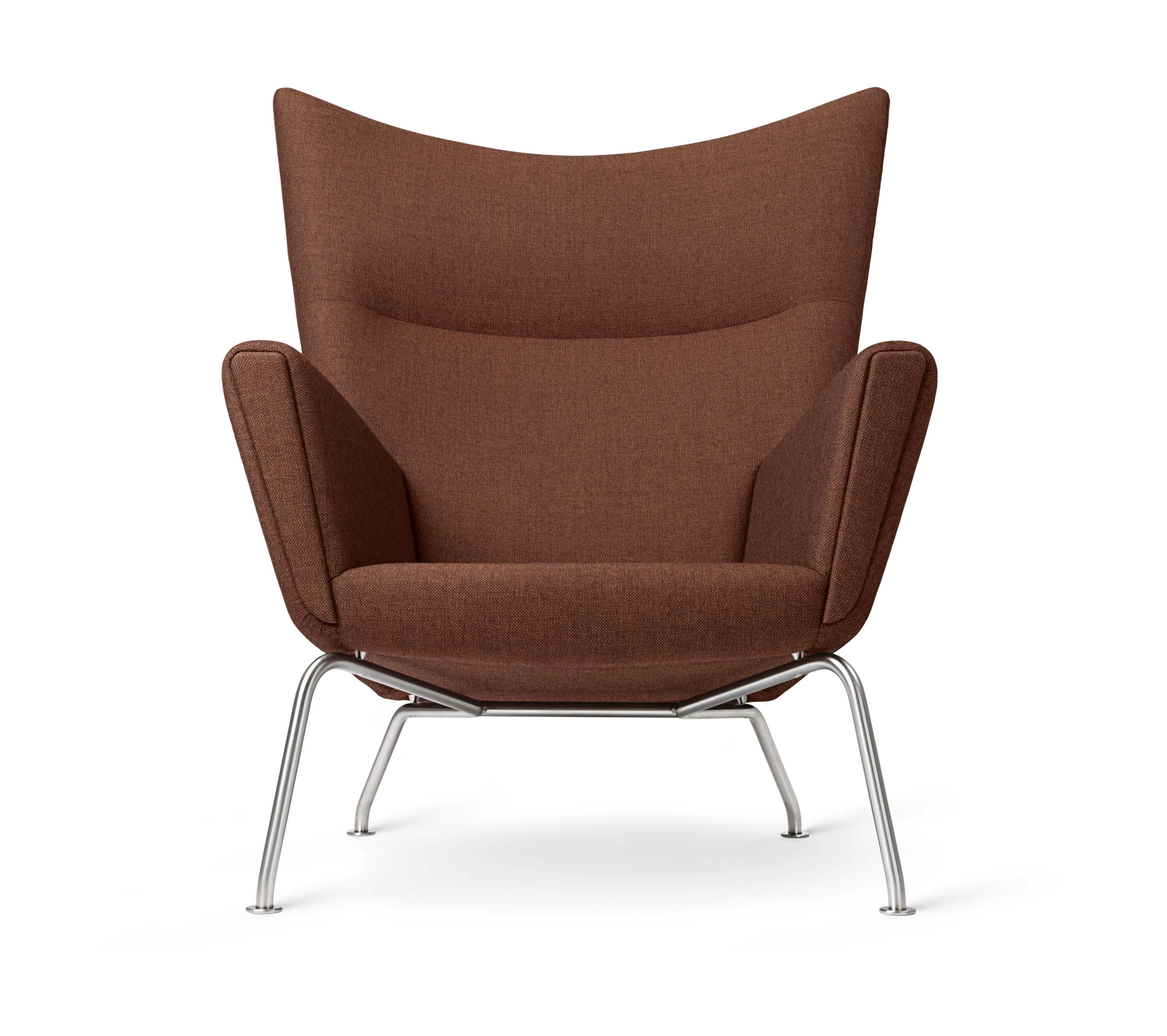 Křídlá židle Carl Hansen CH445, Steel/Passion 7101