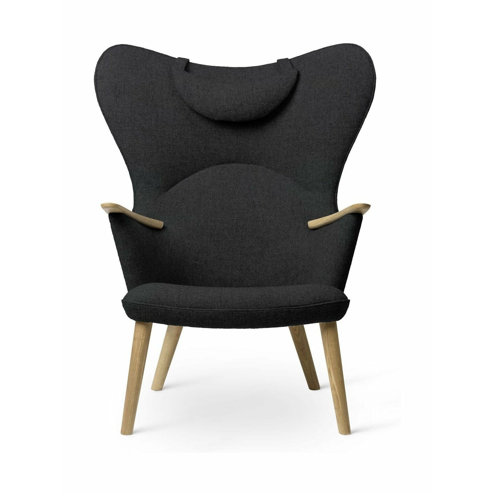 Carl Hansen CH78 Mama Bear Lounge Chair, Oak Oil/Black Fiord 0191