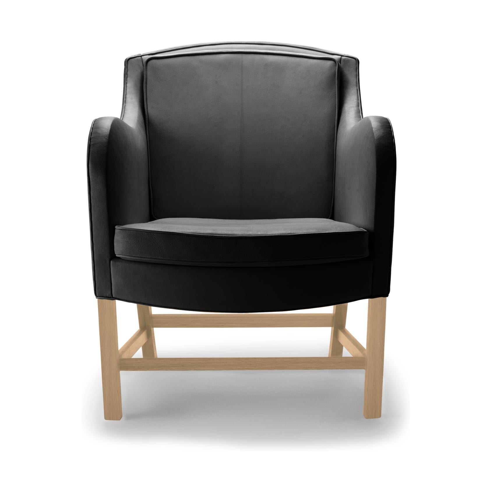 Mixová židle Carl Hansen KK43960, naolejovaná dubová/černá kůže